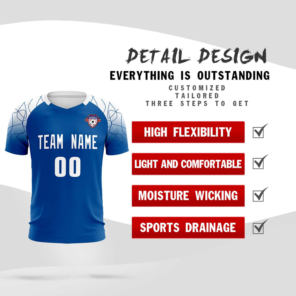 Custom Navy Classic Soccer Training Sets Jersey For Adults/Kids