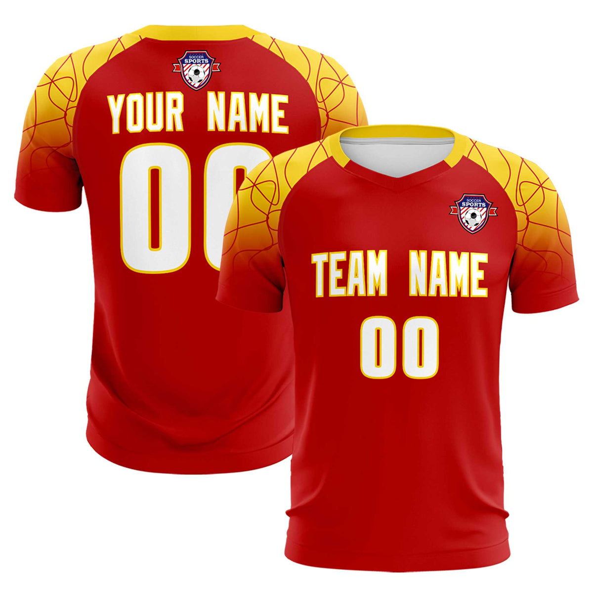 Custom Red Classic Soccer Training Sets Jersey For Adults/Kids