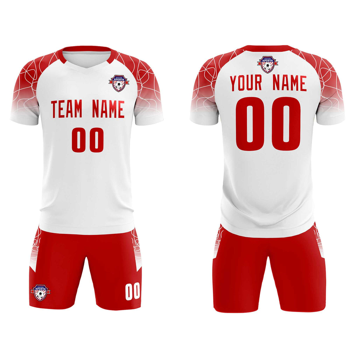 Custom White Classic Soccer Training Sets Jersey For Adults/Kids