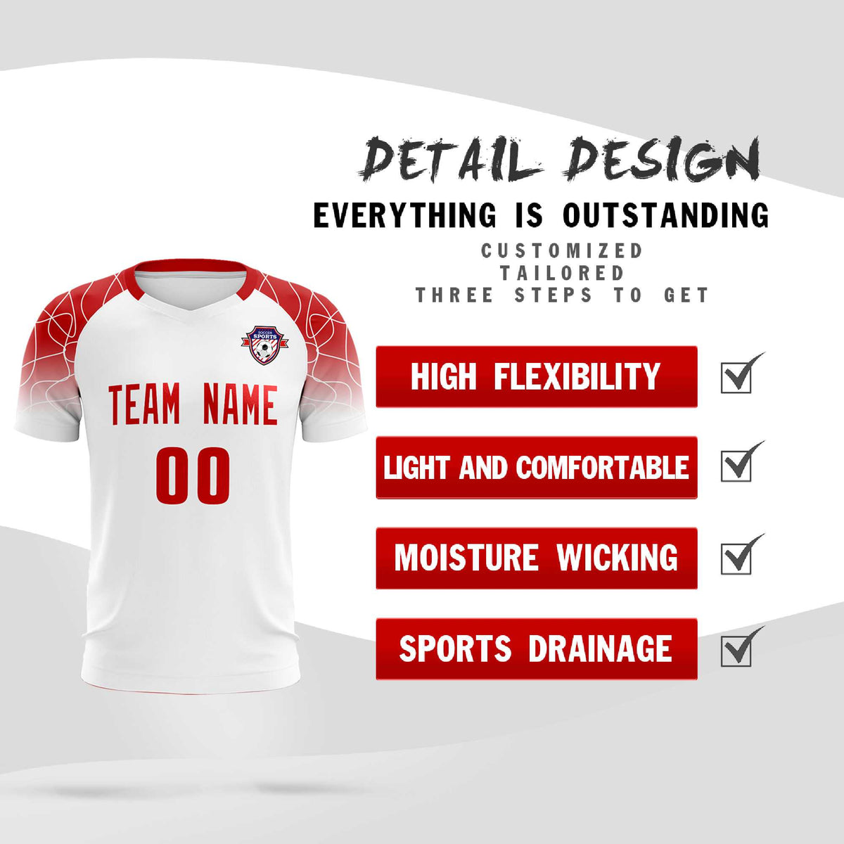 Custom White Classic Soccer Training Sets Jersey For Adults/Kids