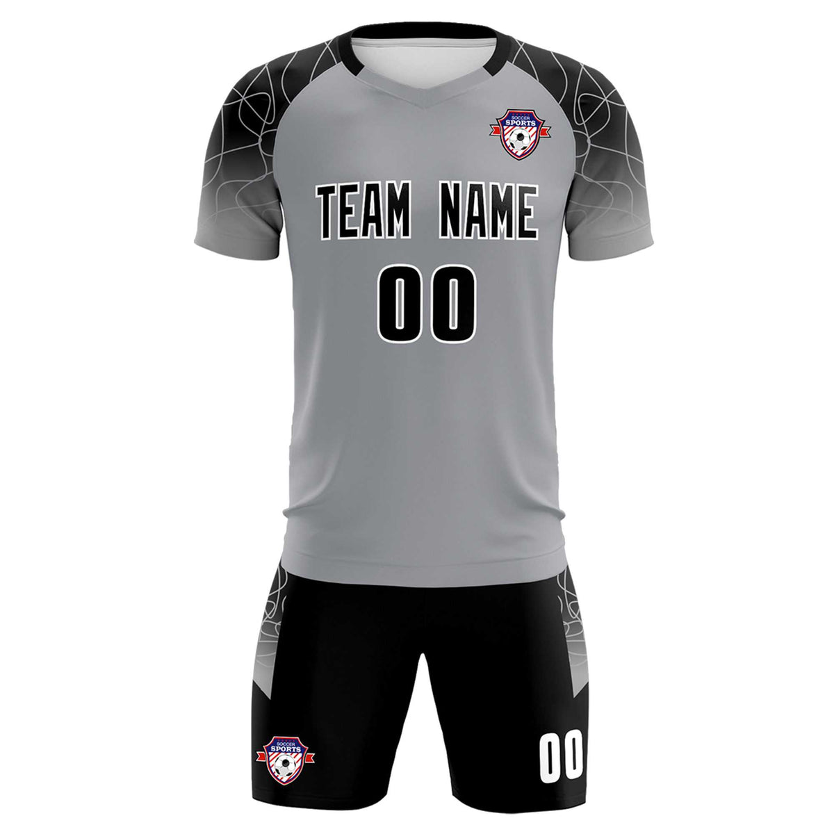 Custom Silver Classic Soccer Training Sets Jersey For Adults/Kids