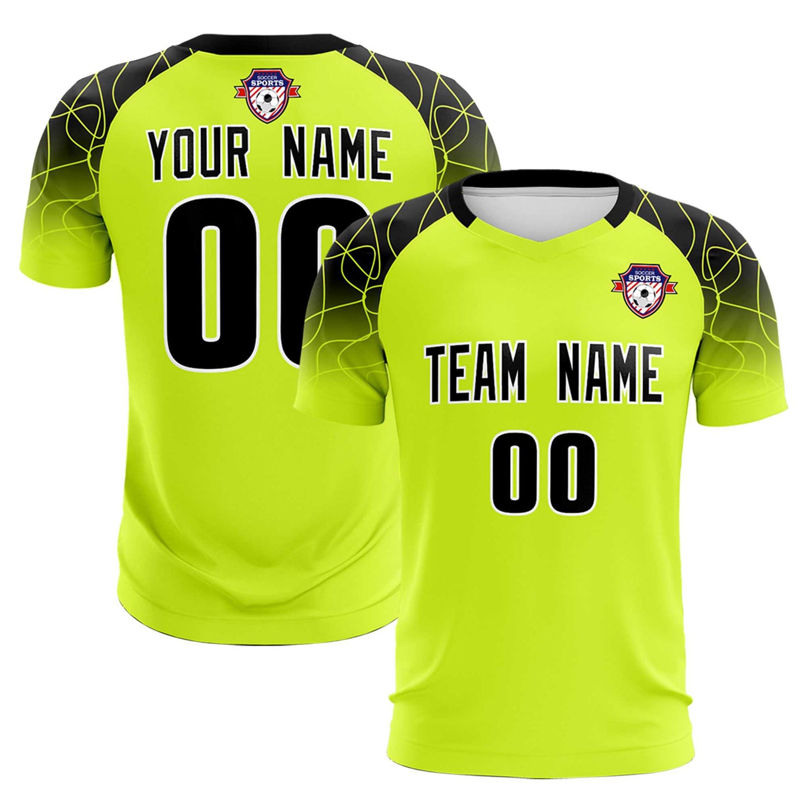 Custom Neon Green Classic Soccer Training Sets Jersey For Adults/Kids