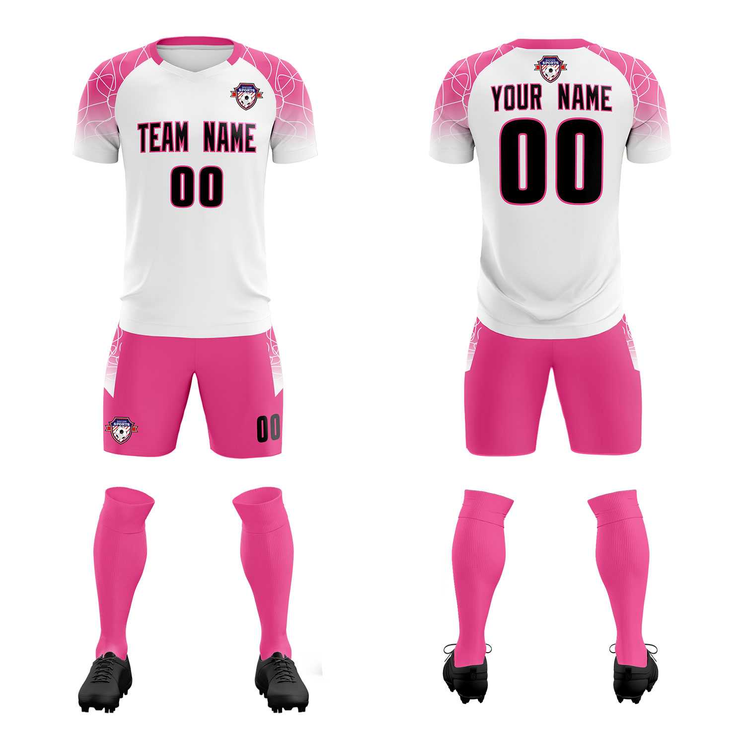 Custom White Classic Soccer Training Sets Jersey For Adults/Kids