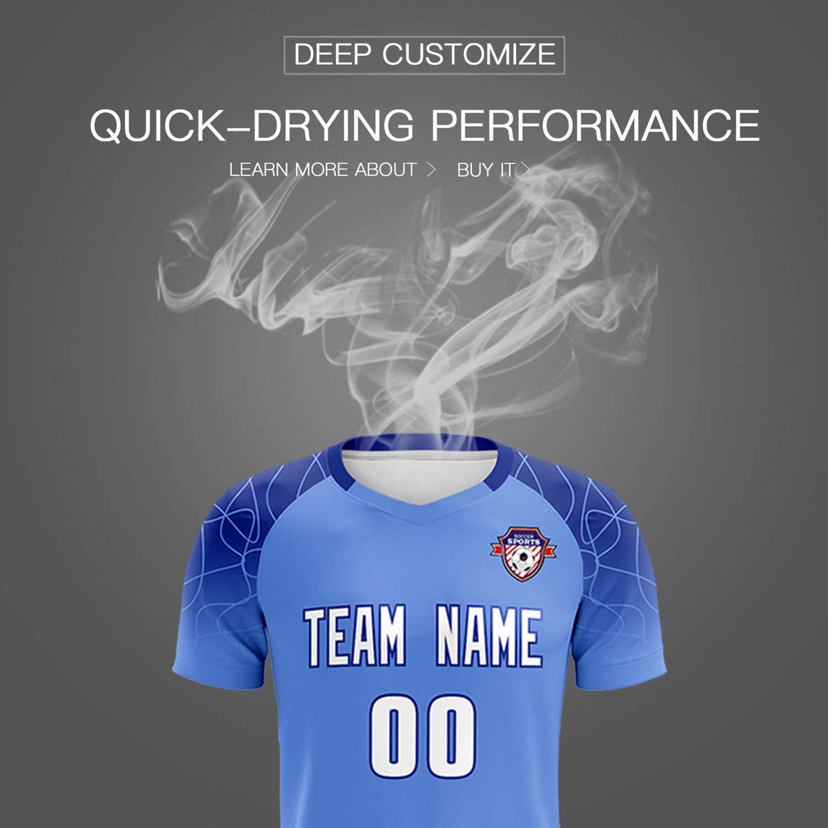 Custom Light Blue Classic Soccer Training Sets Jersey For Adults/Kids