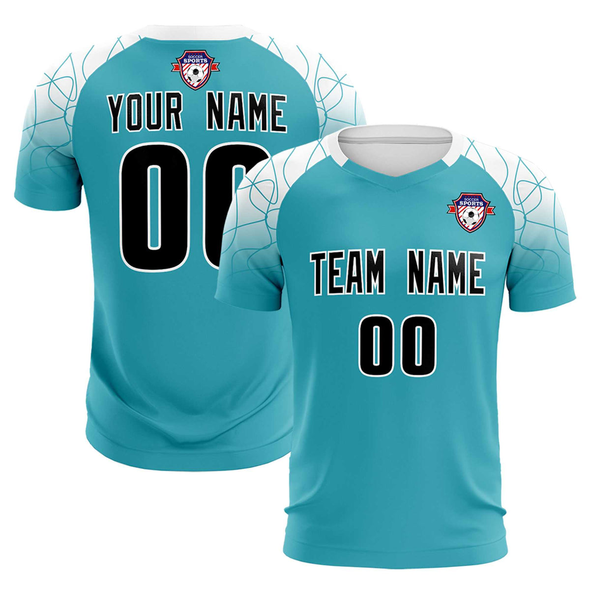 Custom Aqua Classic Soccer Training Sets Jersey For Adults/Kids