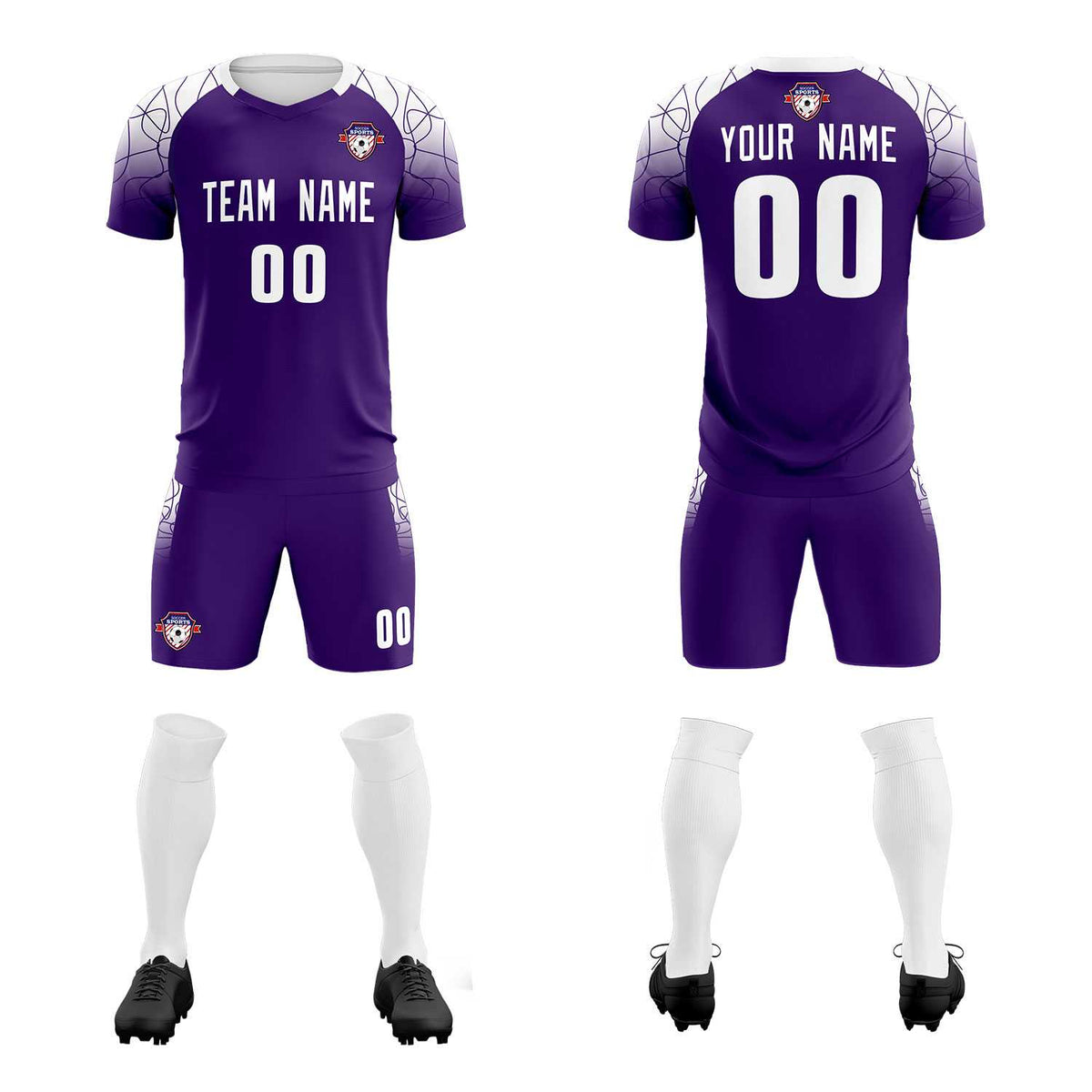 Custom Purple Classic Soccer Training Sets Jersey For Adults/Kids