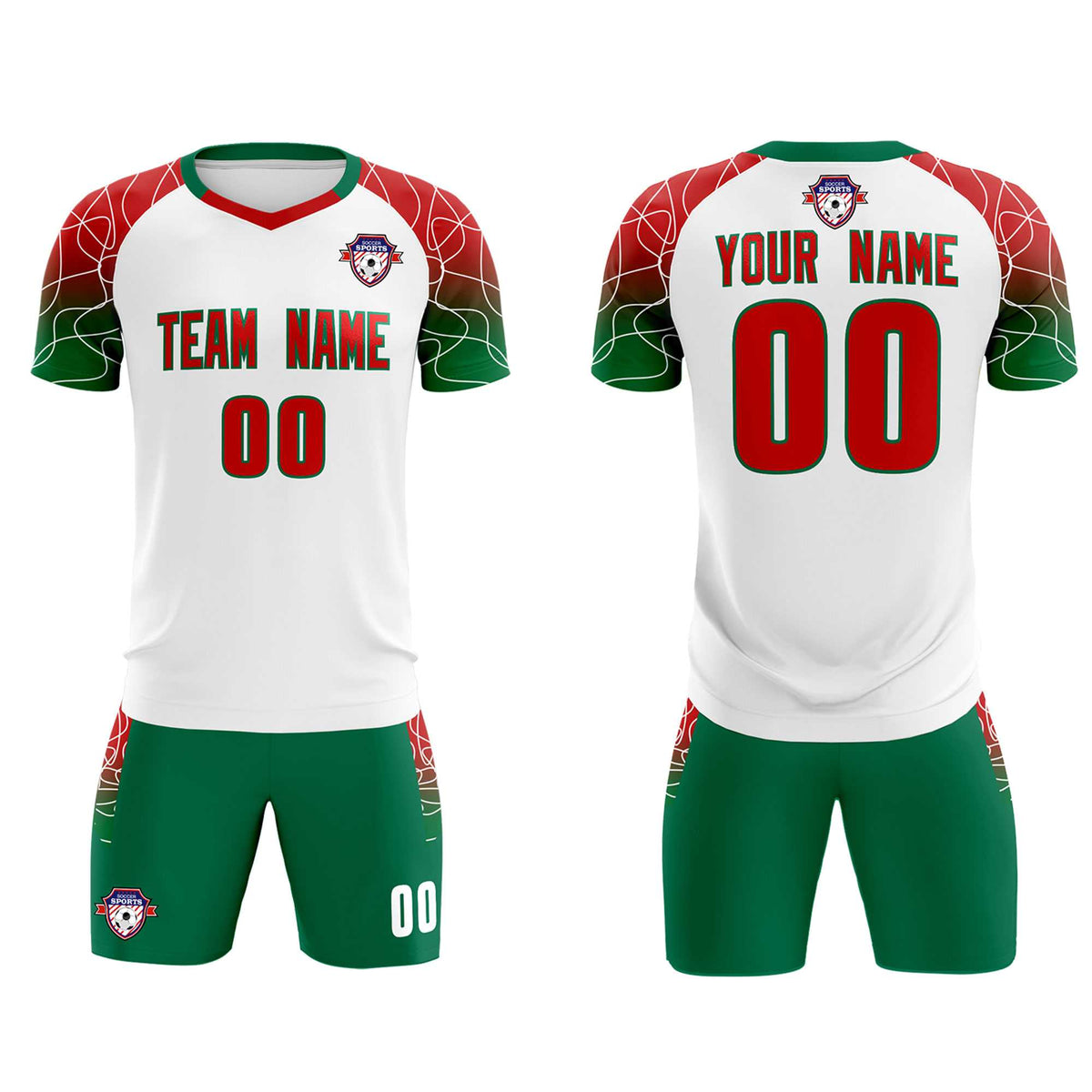 Custom White Classic Soccer Training Sets Jersey For Adults/Kids