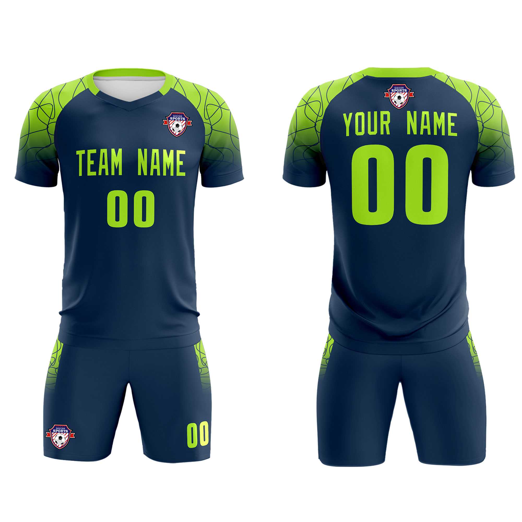 Custom Midnight Blue Classic Soccer Training Sets Jersey For Adults/Kids