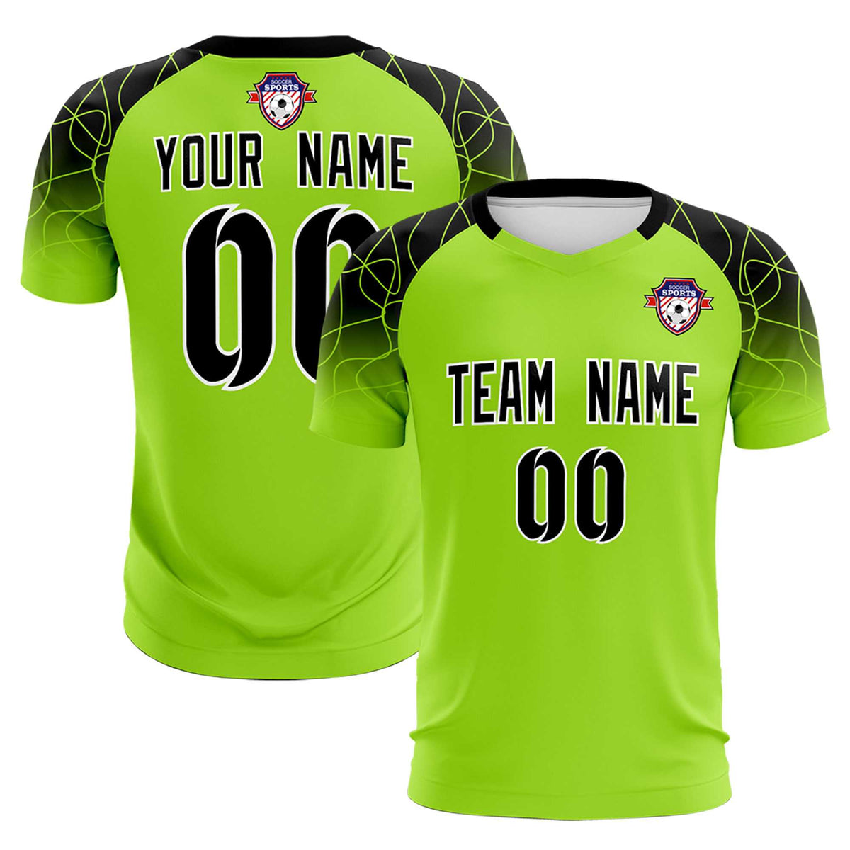 Custom Neon Green Classic Soccer Training Sets Jersey For Adults/Kids