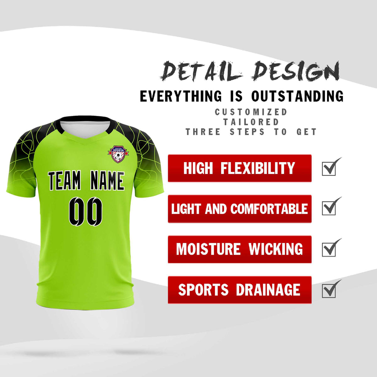Custom Neon Green Classic Soccer Training Sets Jersey For Adults/Kids