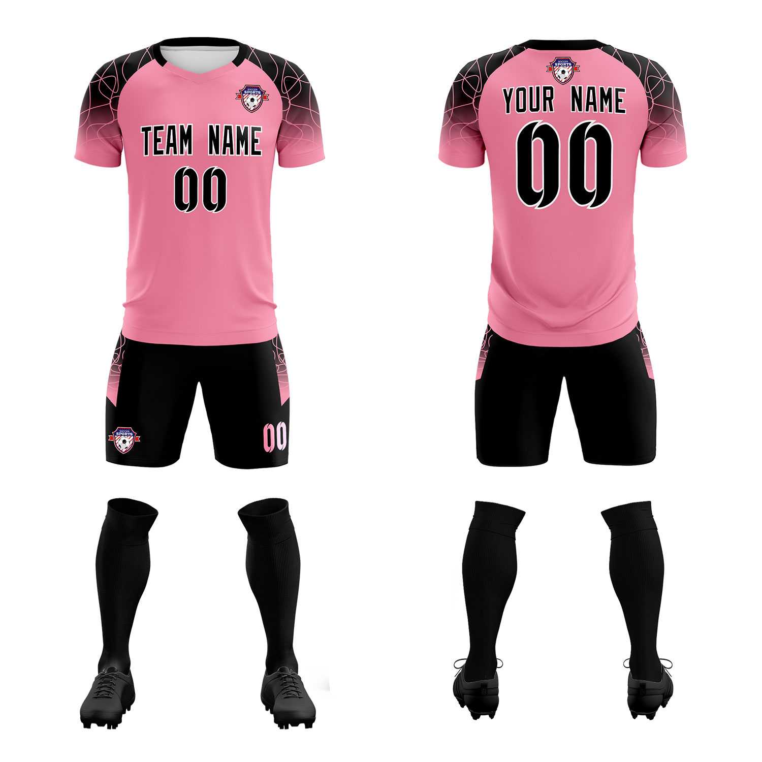 Custom Light Pink Classic Soccer Training Sets Jersey For Adults/Kids