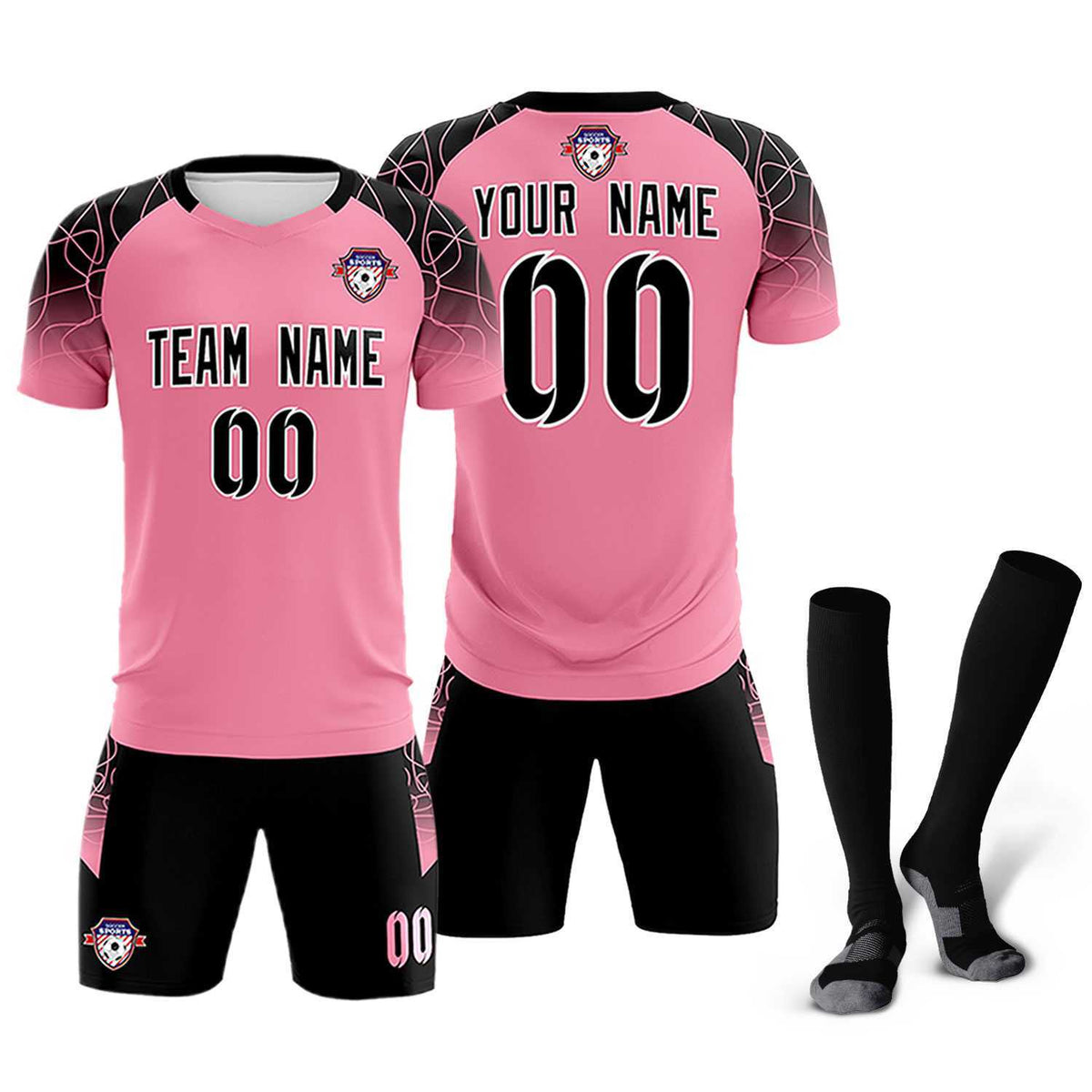 Custom Light Pink Classic Soccer Training Sets Jersey For Adults/Kids