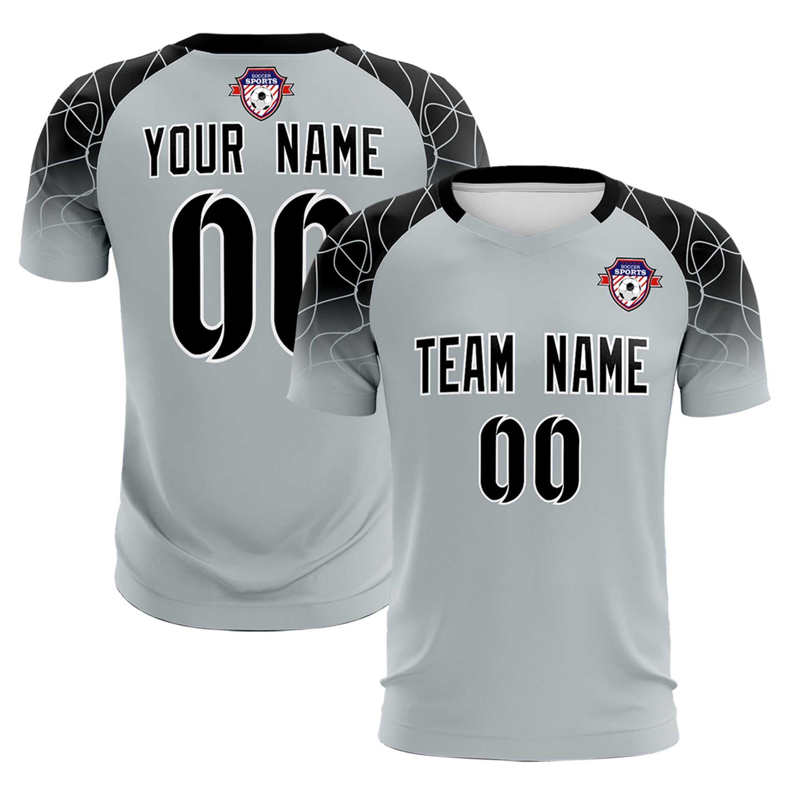 Custom Silver Classic Soccer Training Sets Jersey For Adults/Kids