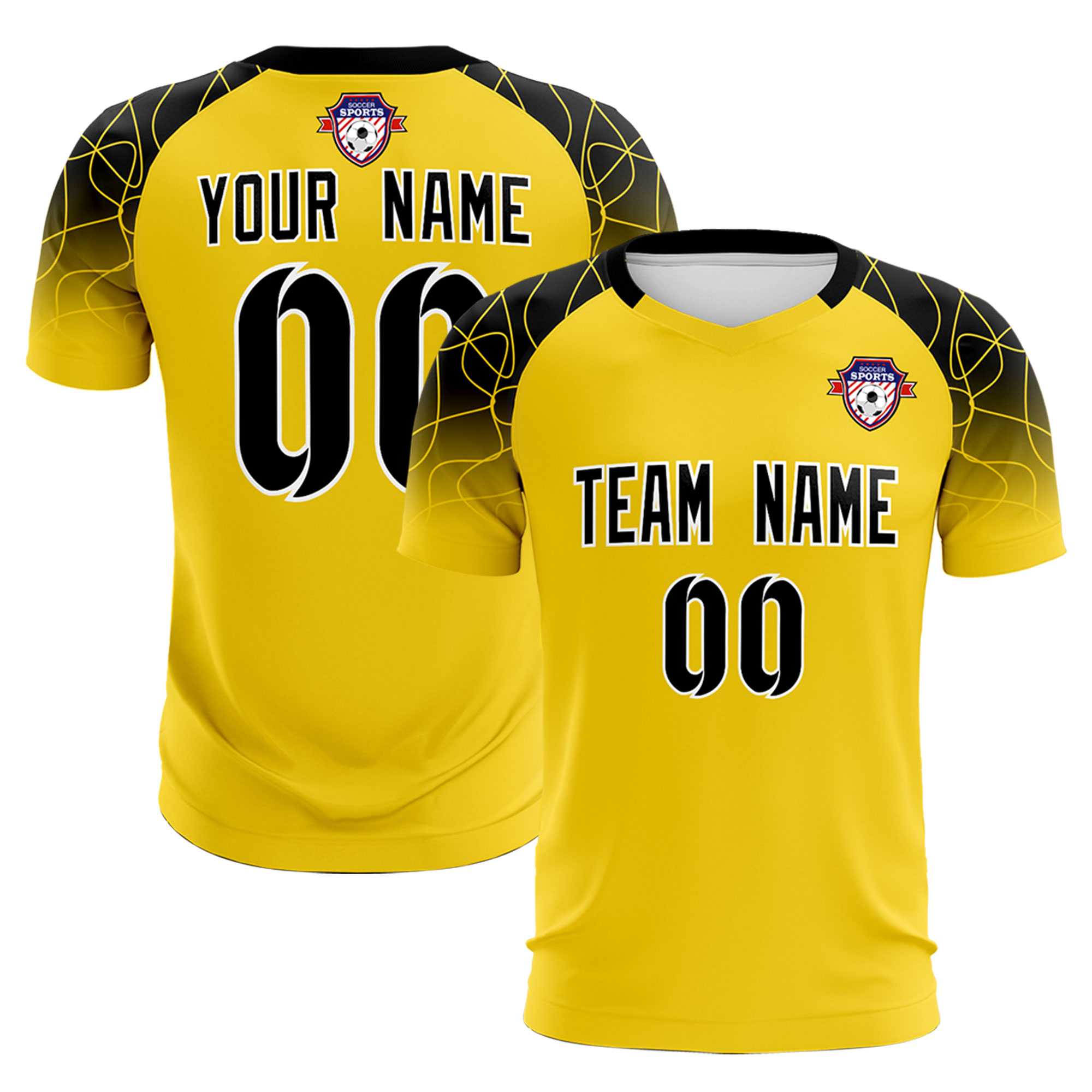 Custom Gold Classic Soccer Training Sets Jersey For Adults/Kids