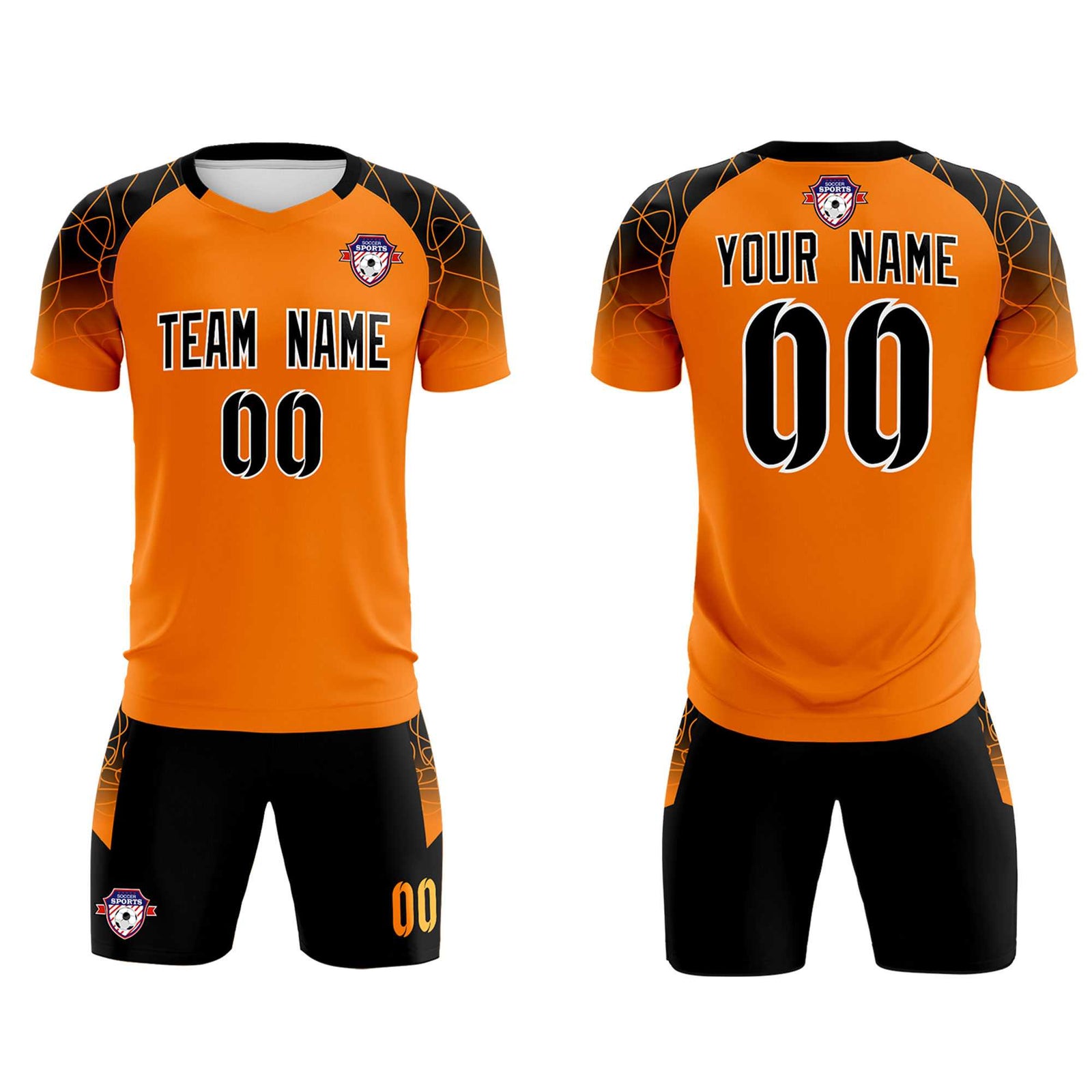 Custom Orange Classic Soccer Training Sets Jersey For Adults/Kids