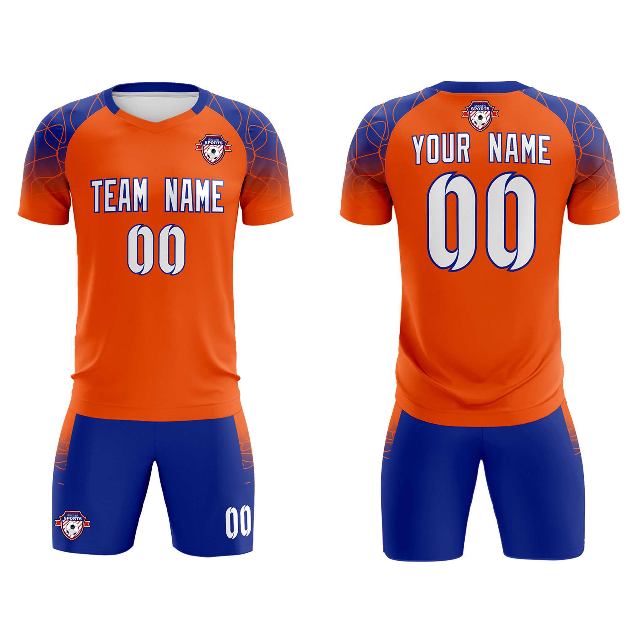 Custom Orange Classic Soccer Training Sets Jersey For Adults/Kids