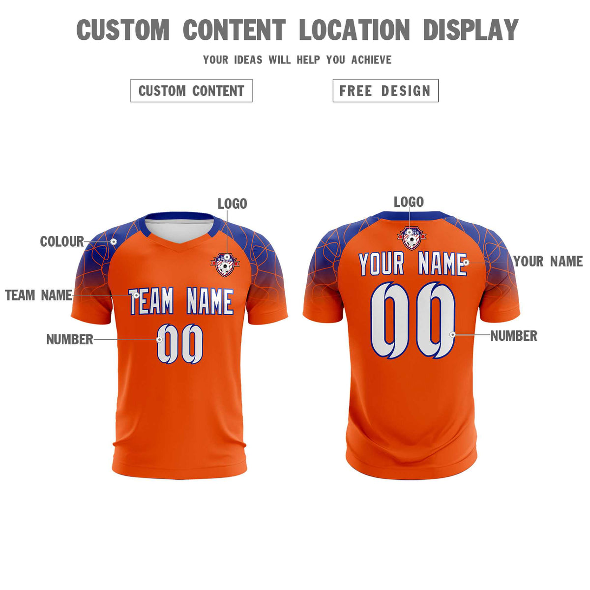 Custom Orange Classic Soccer Training Sets Jersey For Adults/Kids