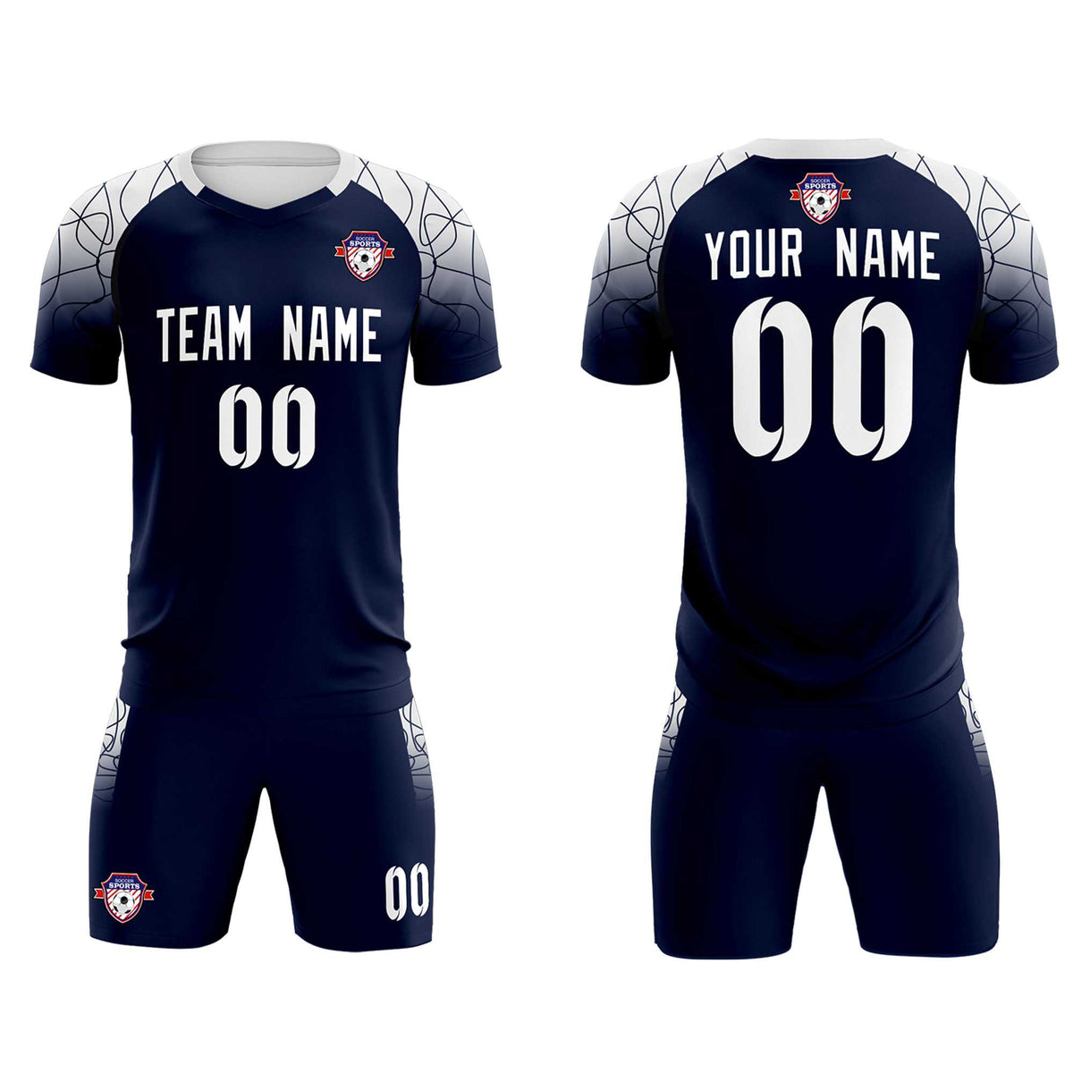 Custom Navy Classic Soccer Training Sets Jersey For Adults/Kids