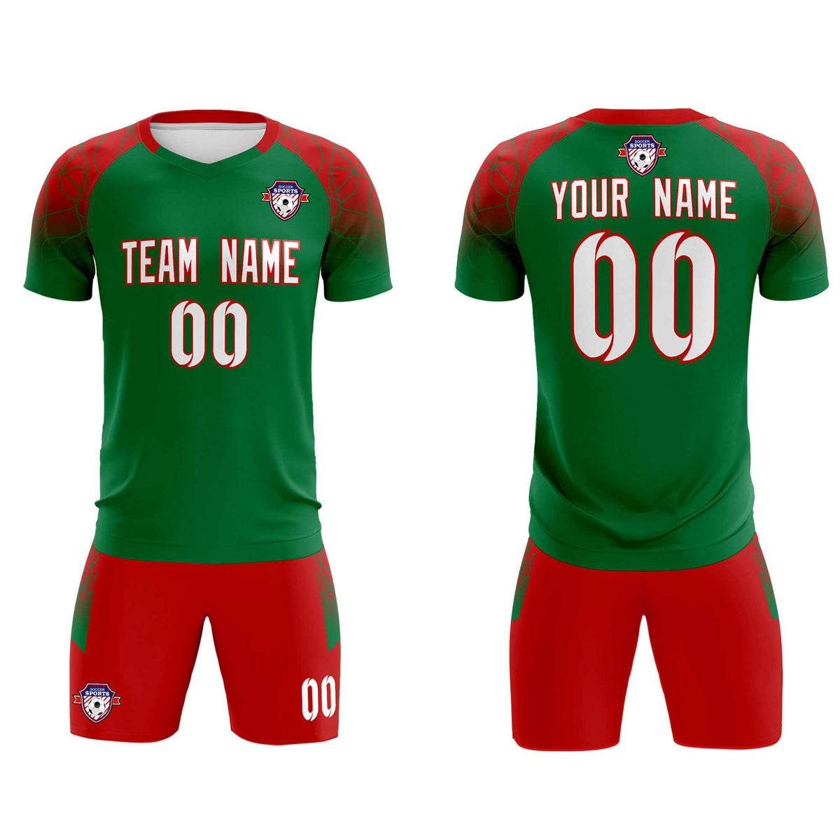 Custom Kelly Green Classic Soccer Training Sets Jersey For Adults/Kids