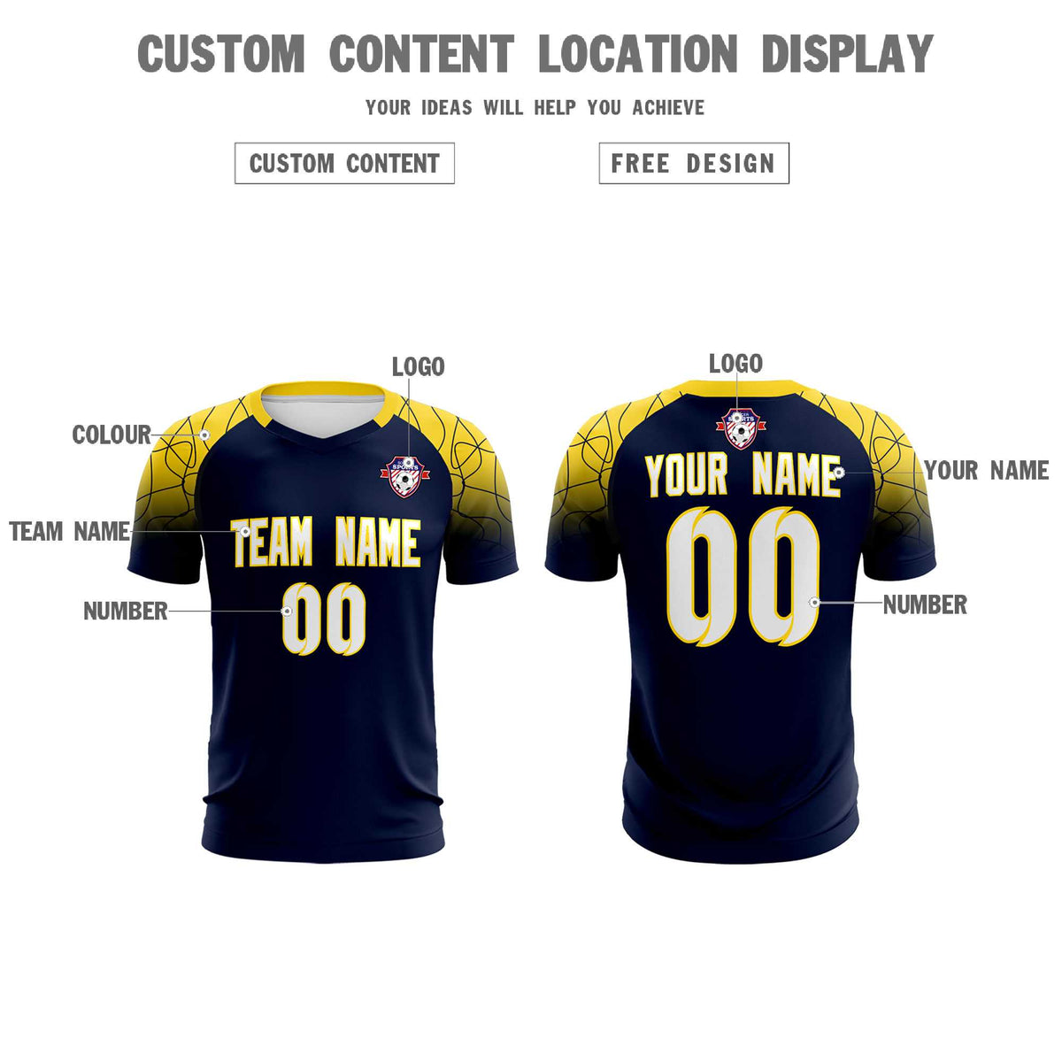 Custom Navy Classic Soccer Training Sets Jersey For Adults/Kids