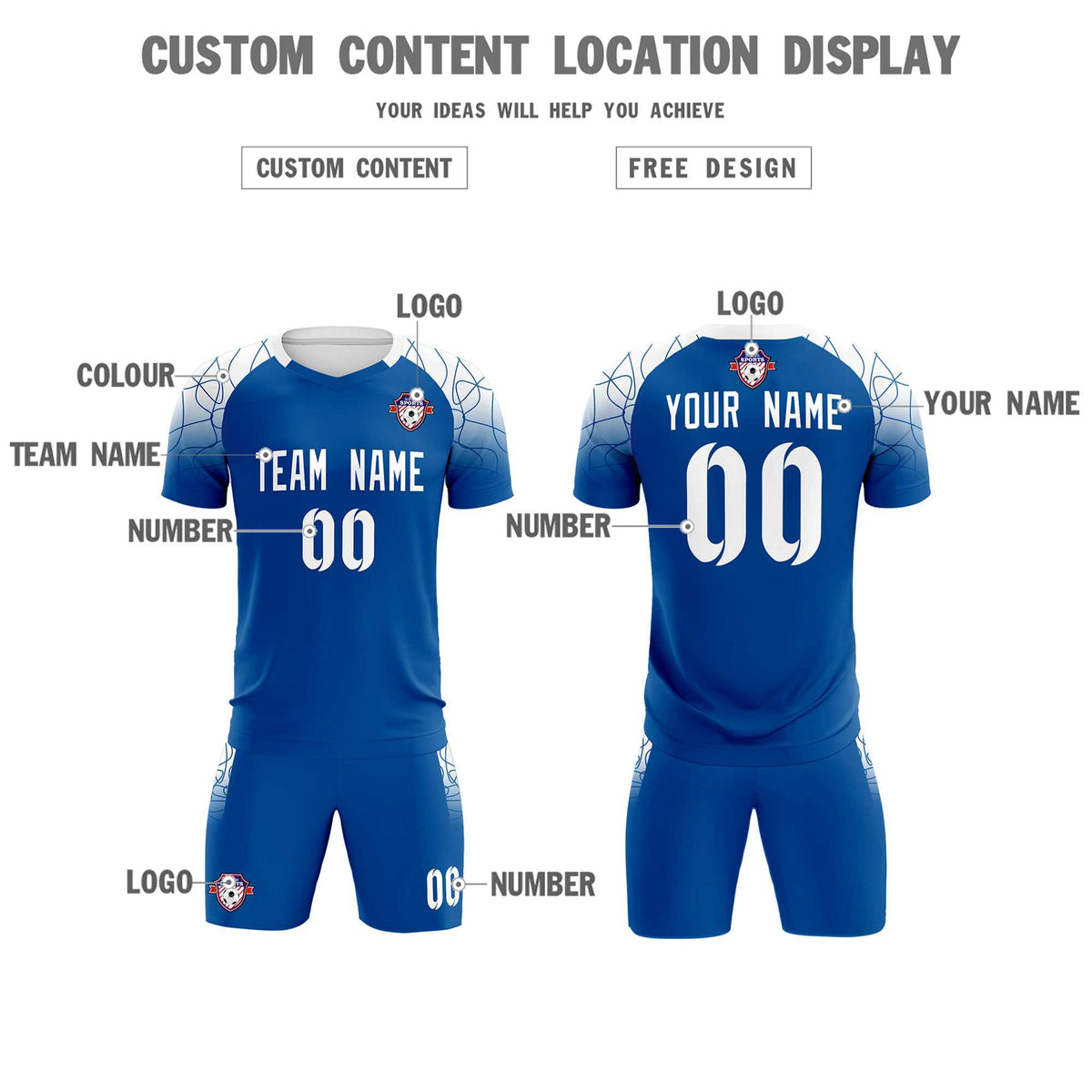 Custom Navy Classic Soccer Training Sets Jersey For Adults/Kids