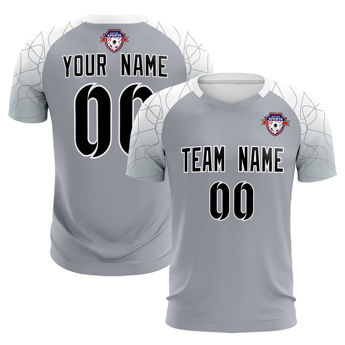 Custom Silver Classic Soccer Training Sets Jersey For Adults/Kids