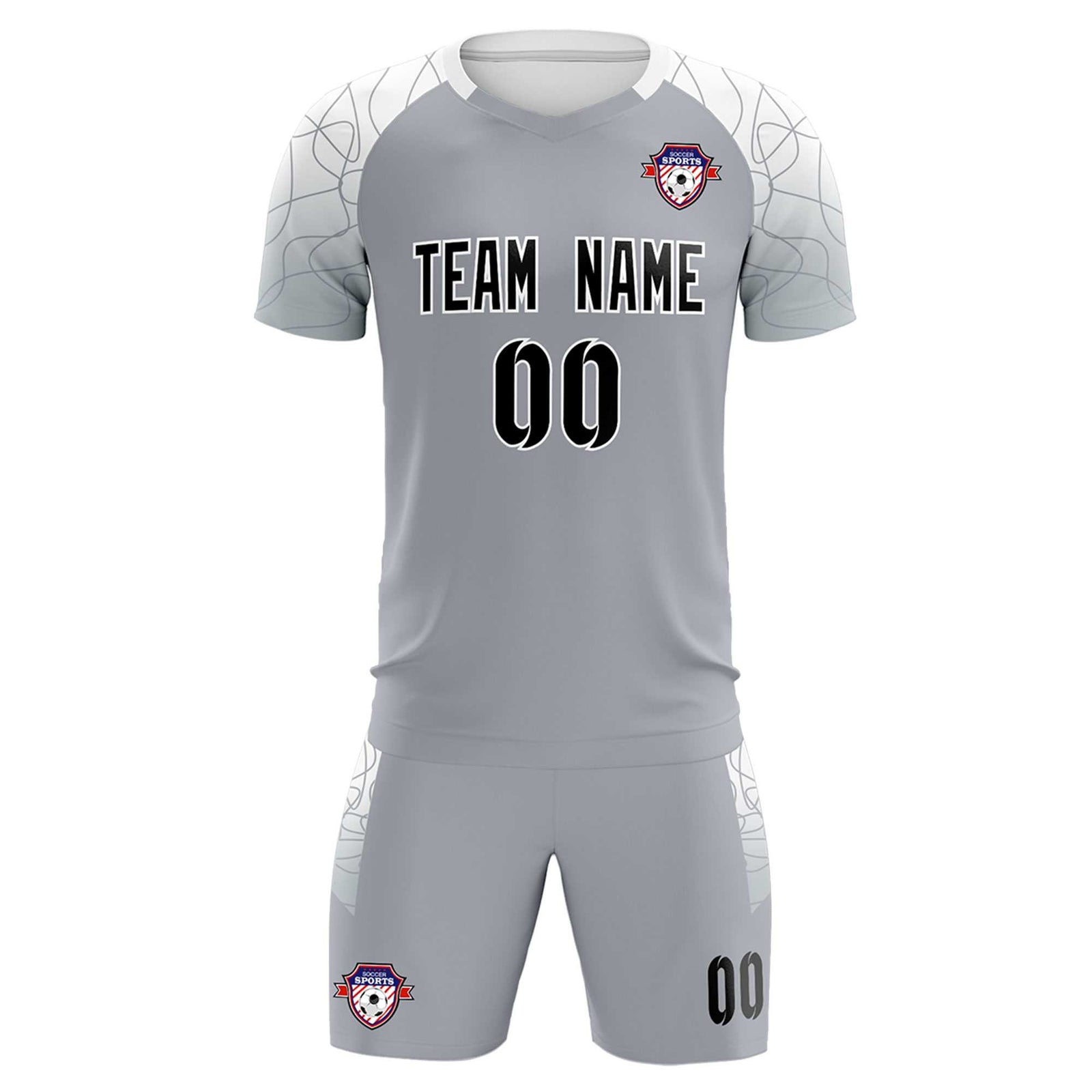 Custom Silver Classic Soccer Training Sets Jersey For Adults/Kids