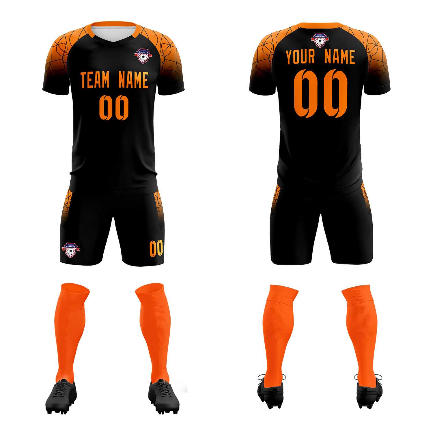 Custom Black Classic Soccer Training Sets Jersey For Adults/Kids