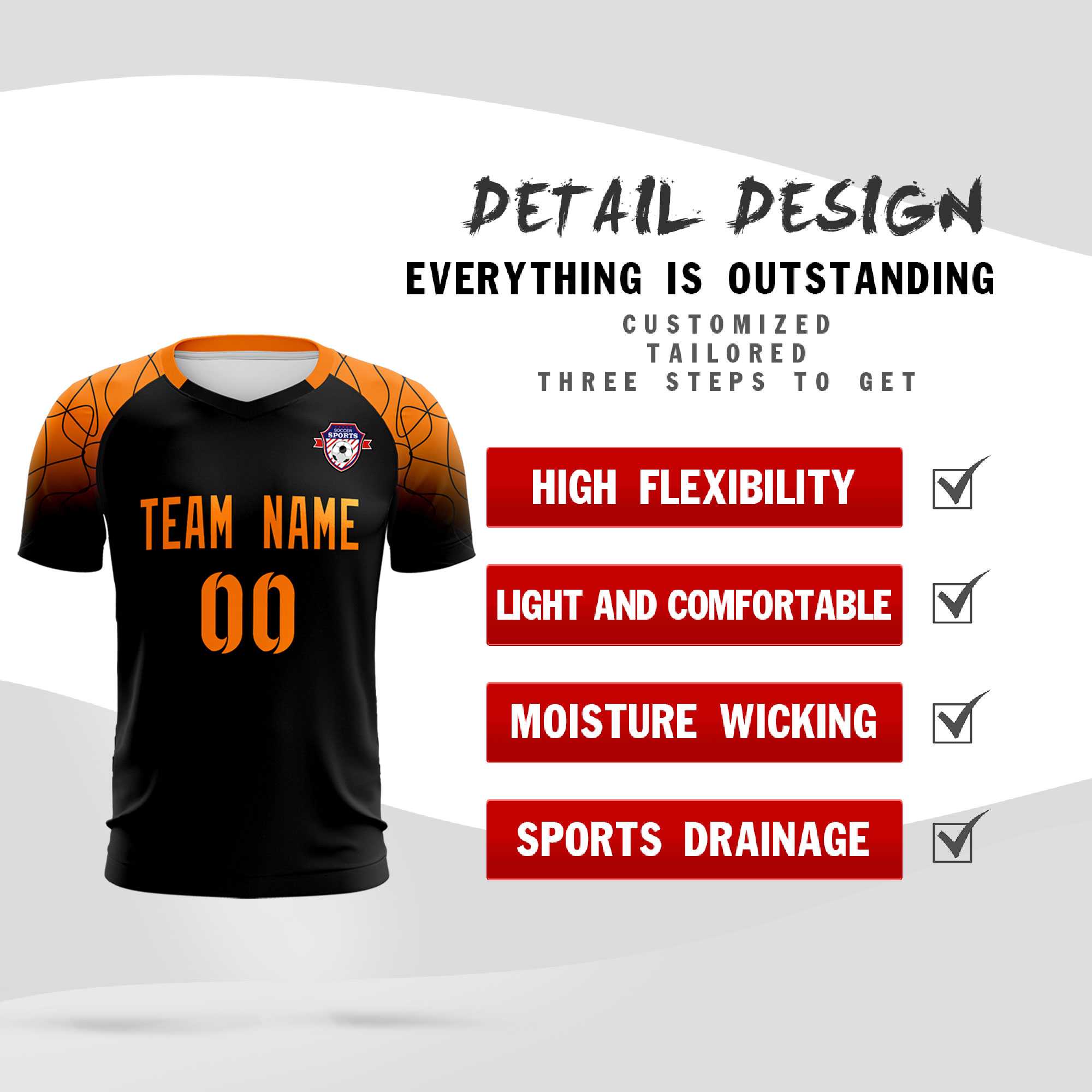 Custom Black Classic Soccer Training Sets Jersey For Adults/Kids