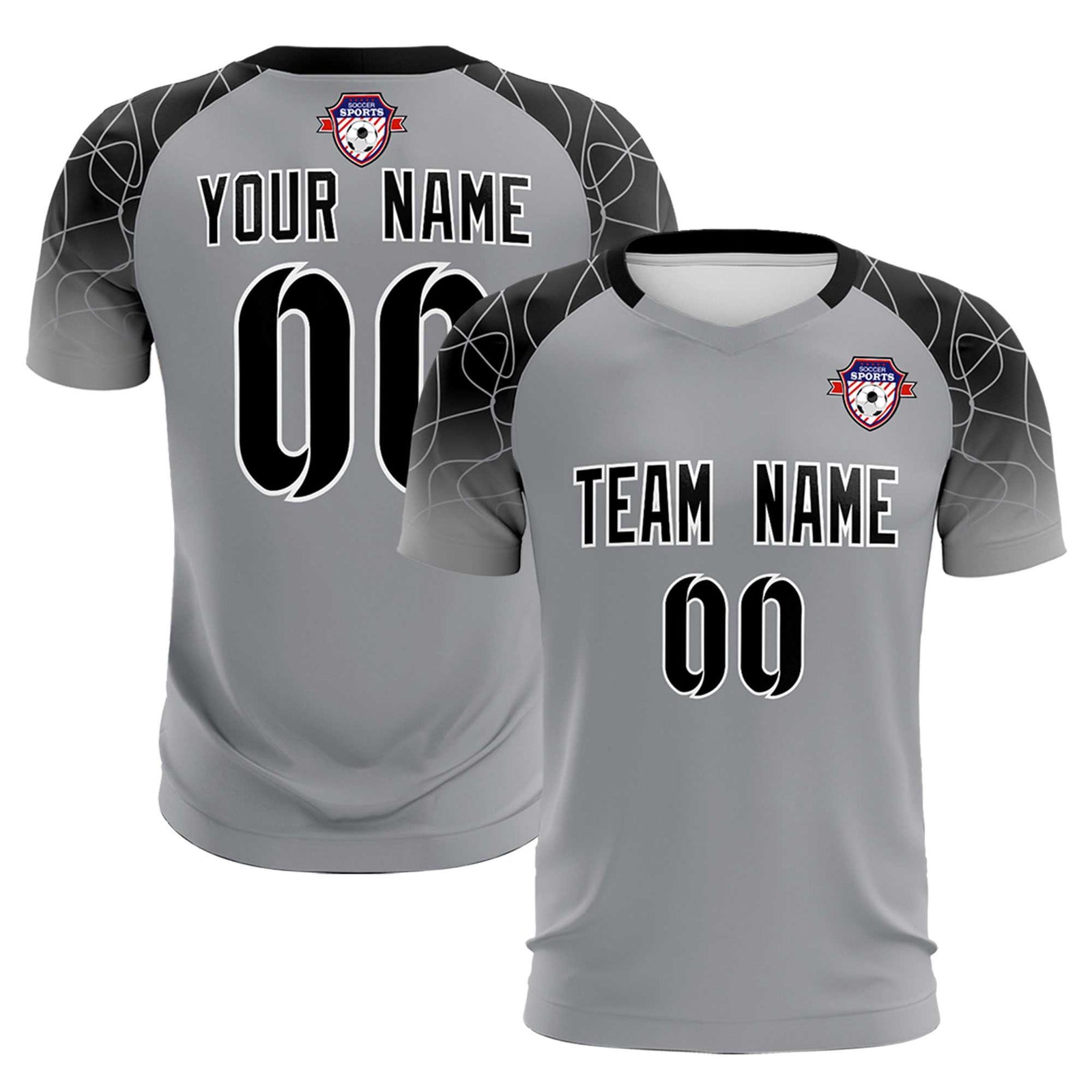 Custom Silver Classic Soccer Training Sets Jersey For Adults/Kids
