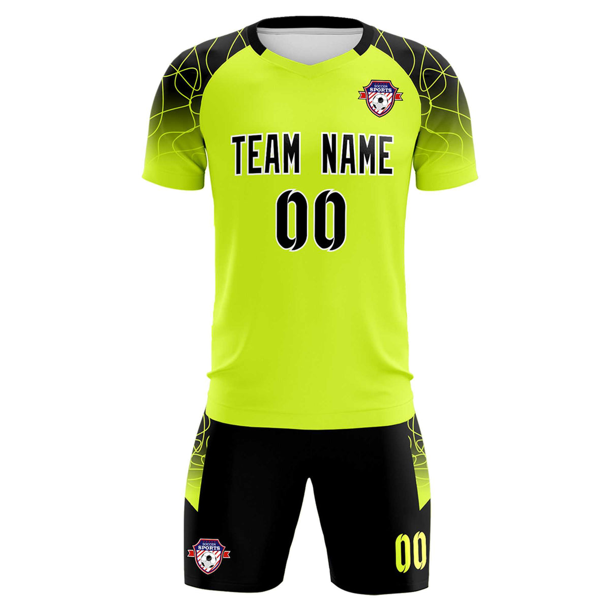 Custom Neon Green Classic Soccer Training Sets Jersey For Adults/Kids