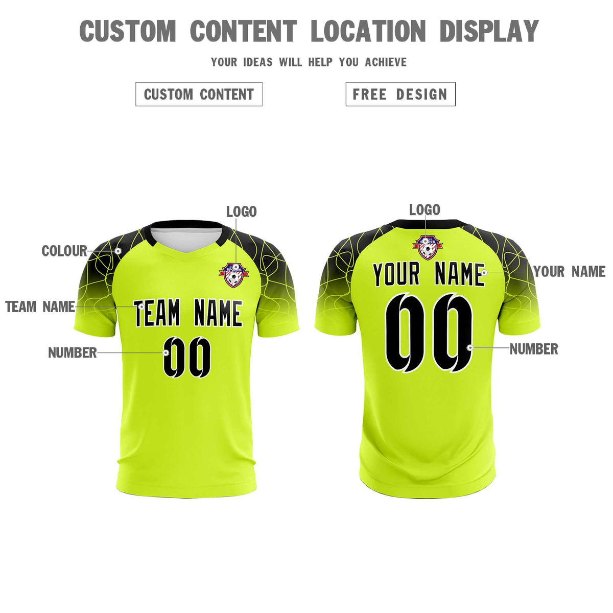 Custom Neon Green Classic Soccer Training Sets Jersey For Adults/Kids