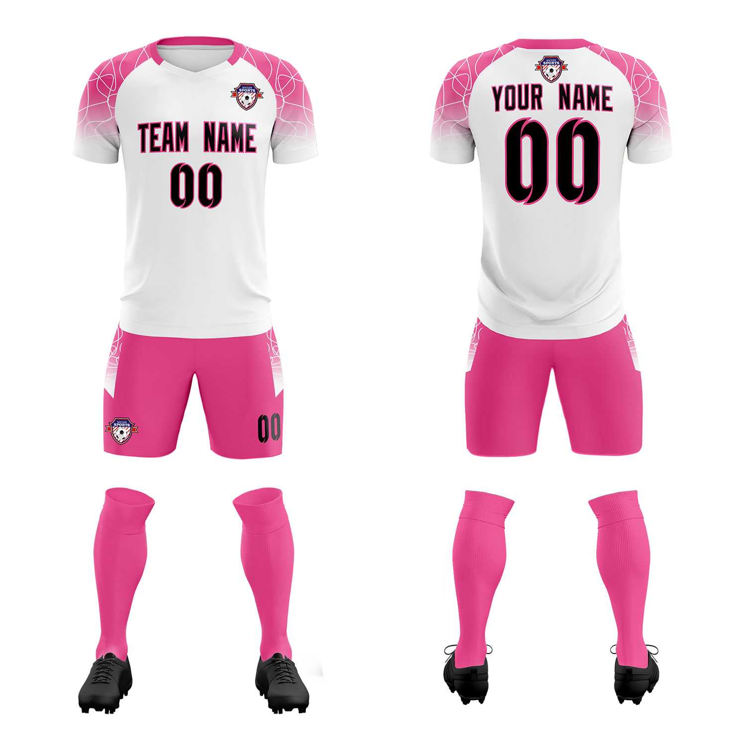 Custom White Classic Soccer Training Sets Jersey For Adults/Kids