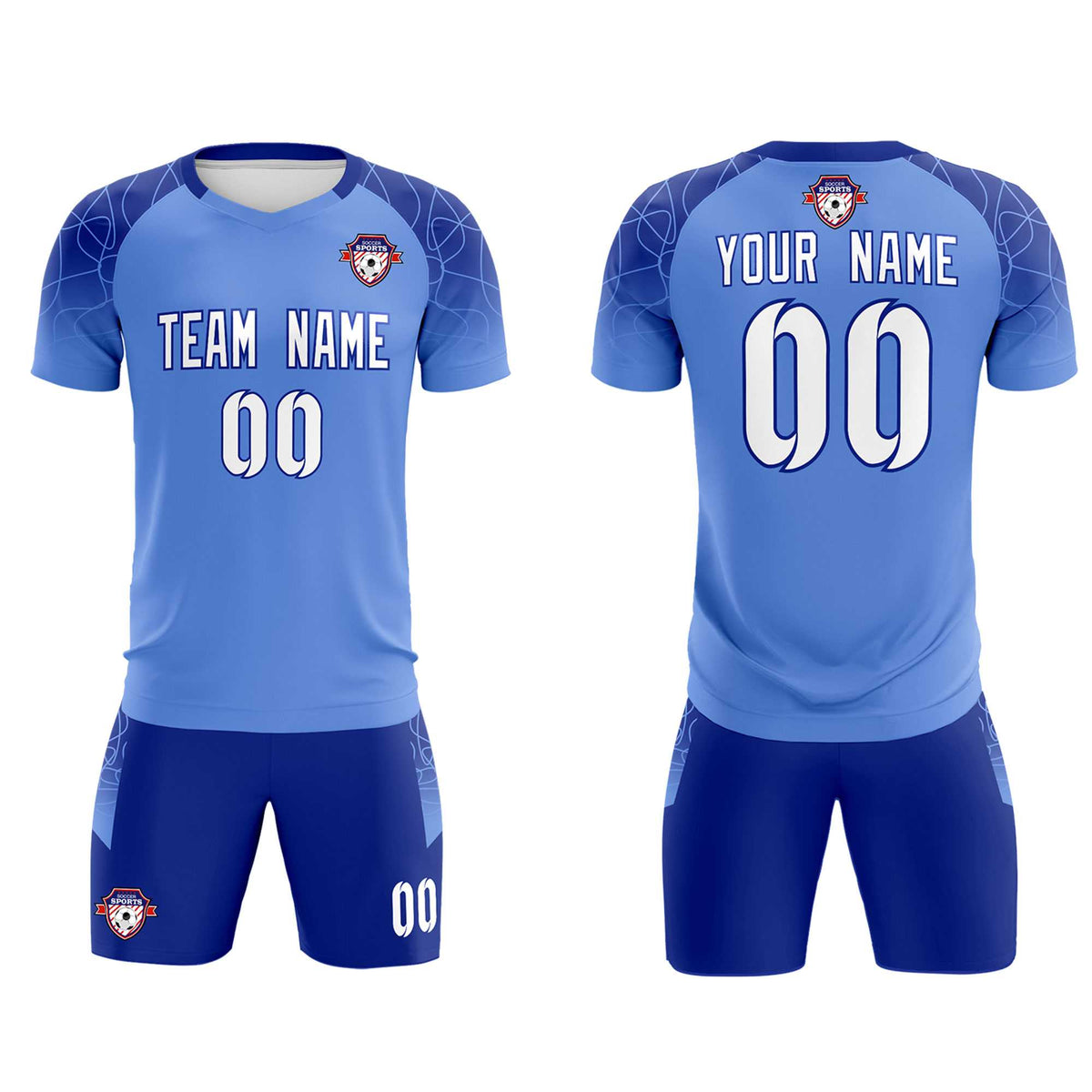 Custom Light Blue Classic Soccer Training Sets Jersey For Adults/Kids