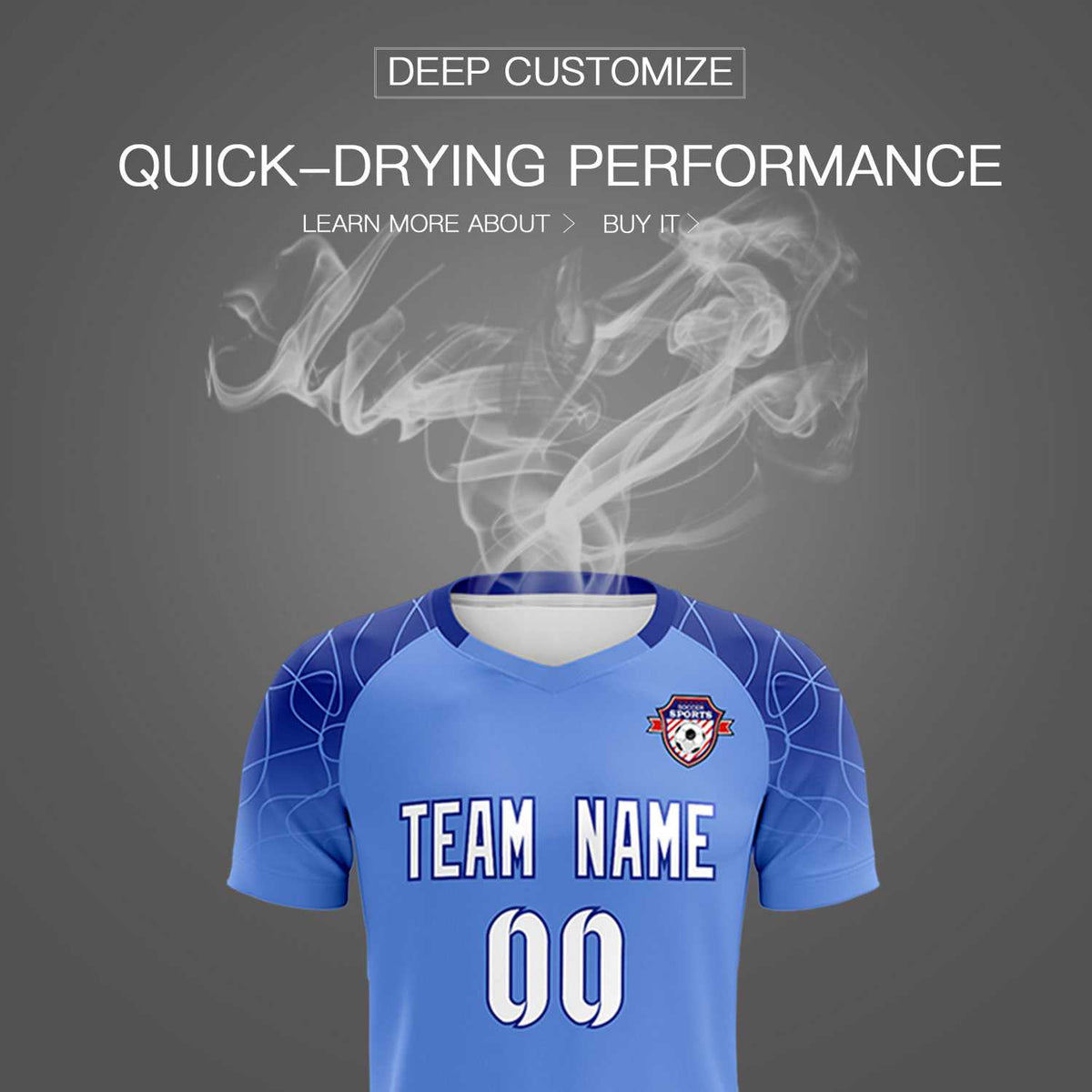 Custom Light Blue Classic Soccer Training Sets Jersey For Adults/Kids