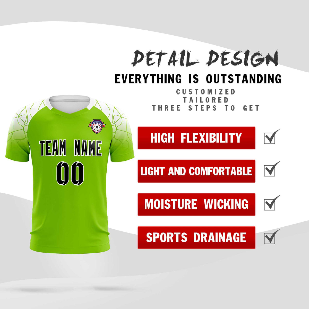Custom Green Classic Soccer Training Sets Jersey For Adults/Kids