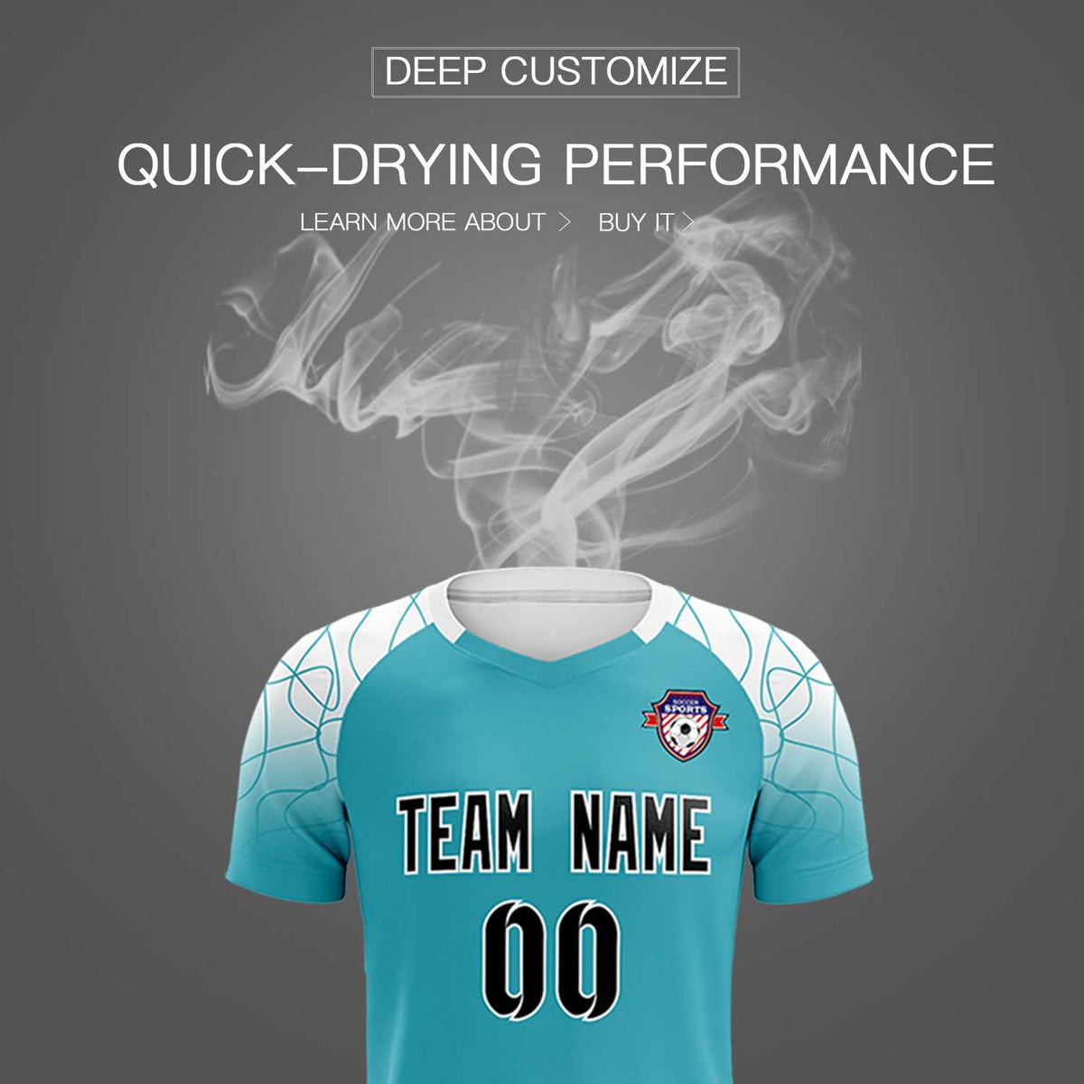 Custom Aqua Classic Soccer Training Sets Jersey For Adults/Kids