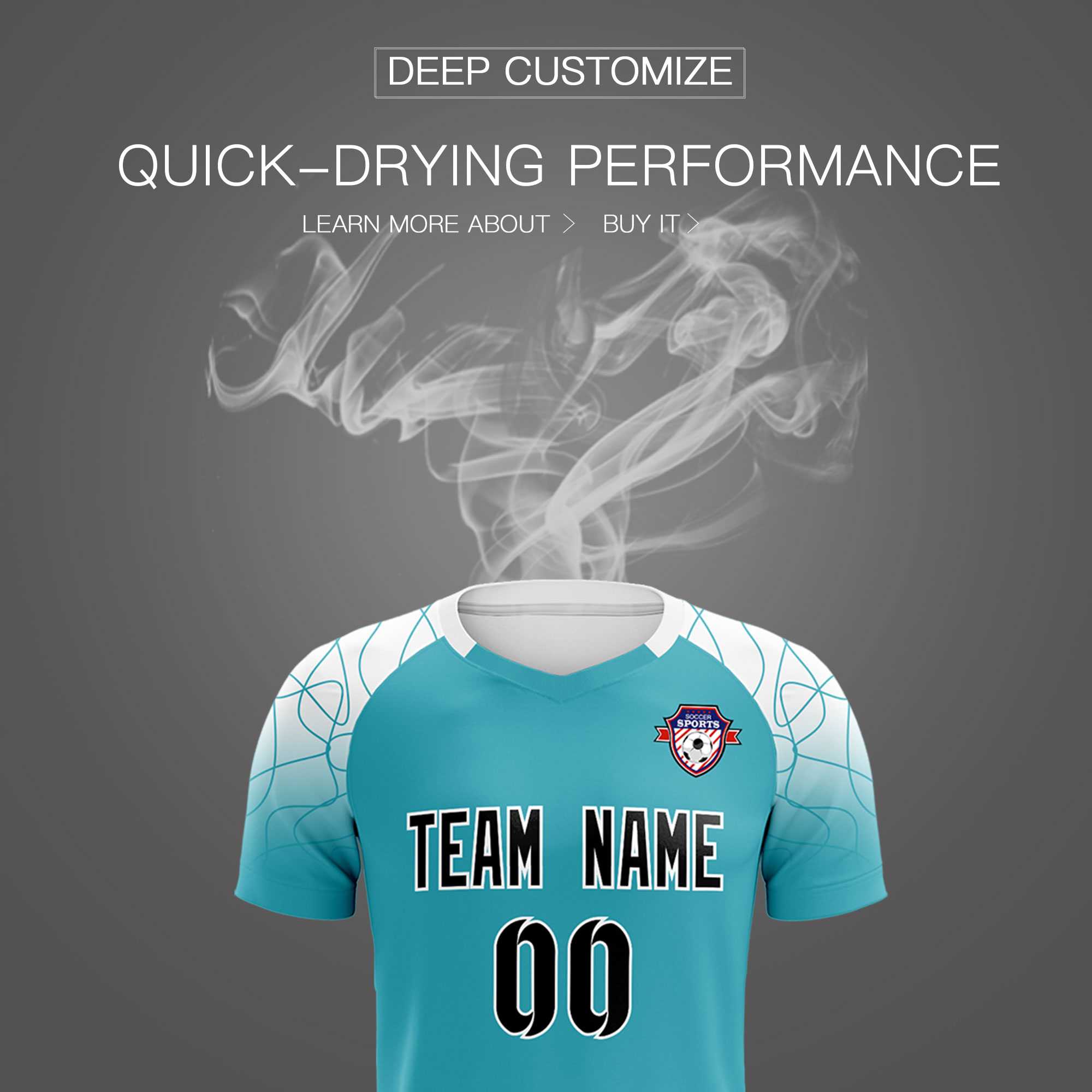 Custom Aqua Classic Soccer Training Sets Jersey For Adults/Kids
