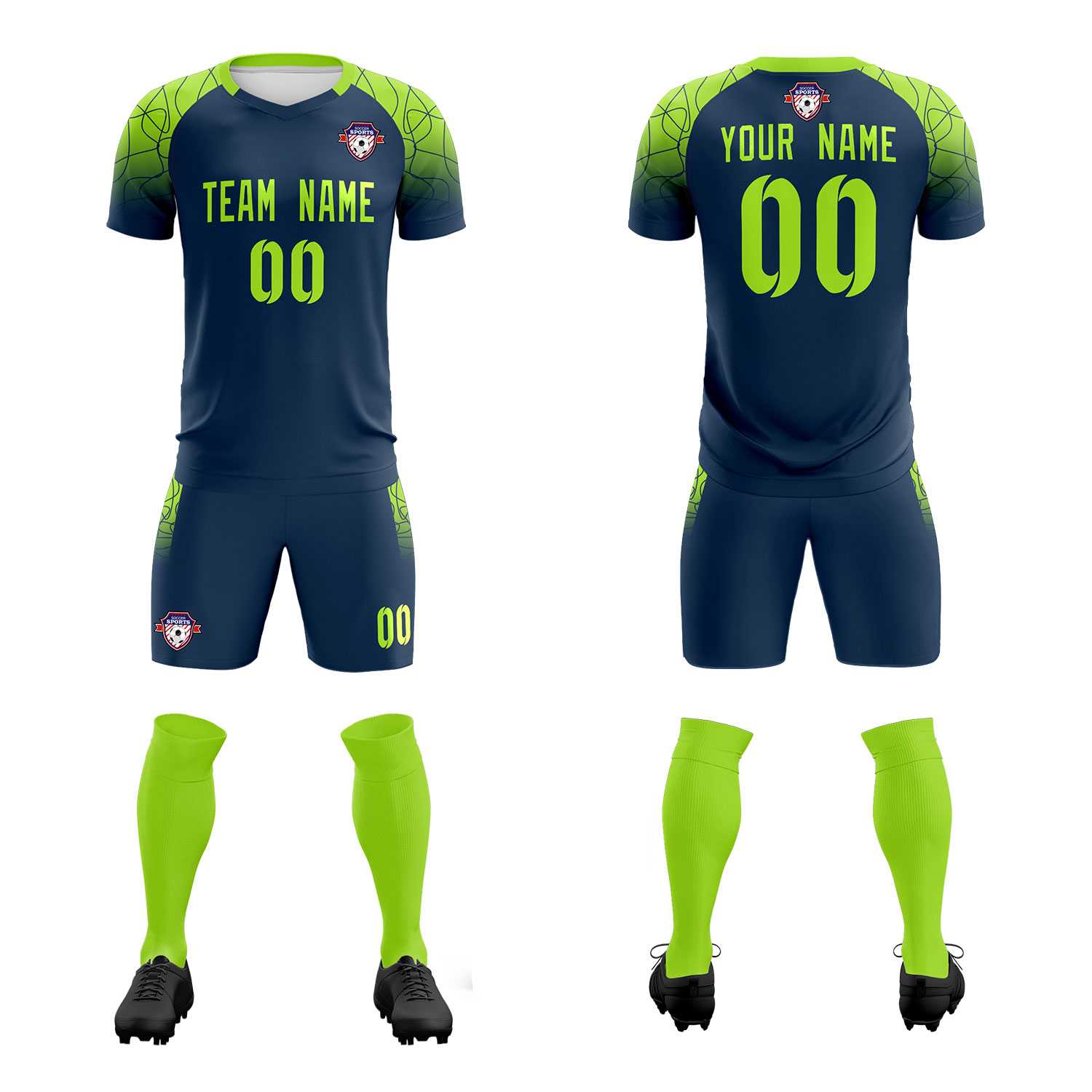 Custom Midnight Blue Classic Soccer Training Sets Jersey For Adults/Kids