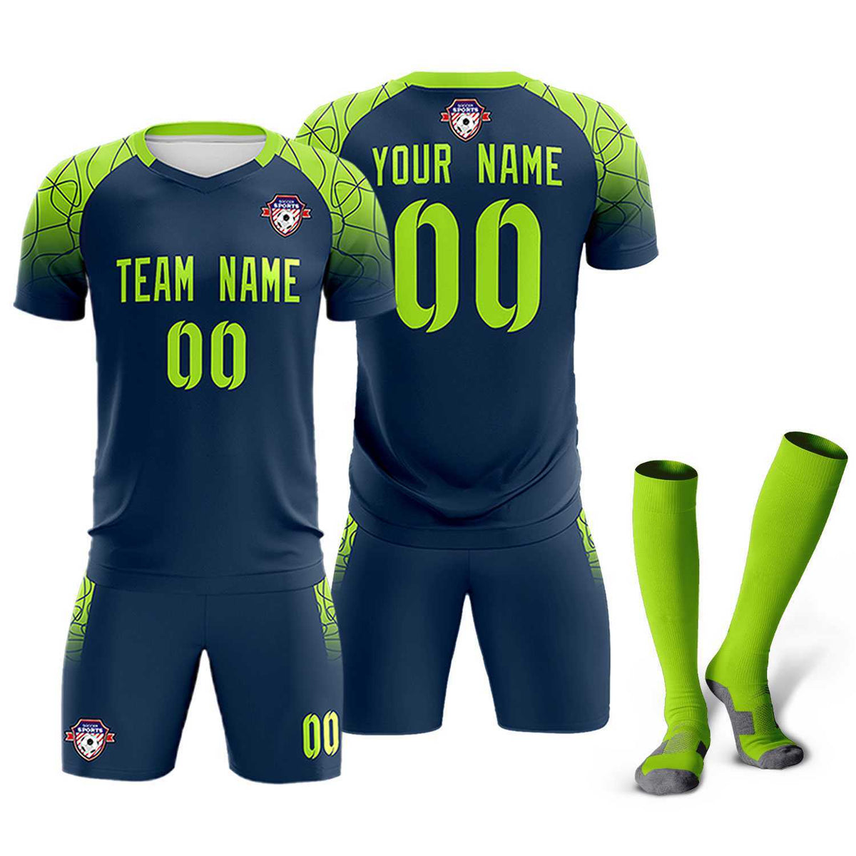 Custom Midnight Blue Classic Soccer Training Sets Jersey For Adults/Kids