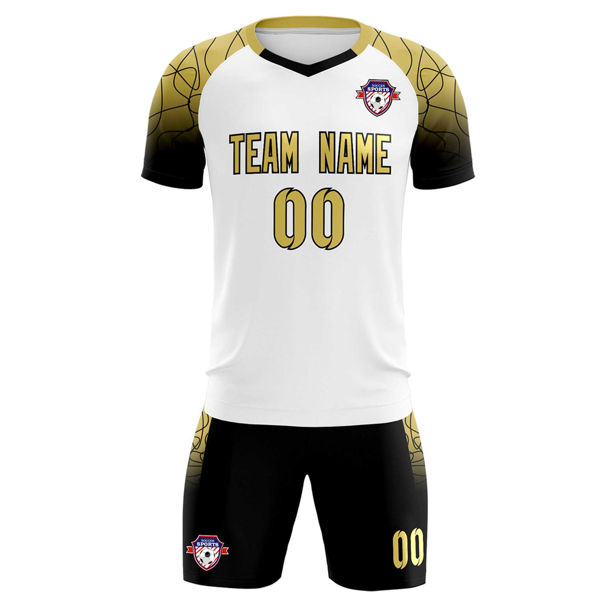 Custom White Classic Soccer Training Sets Jersey For Adults/Kids