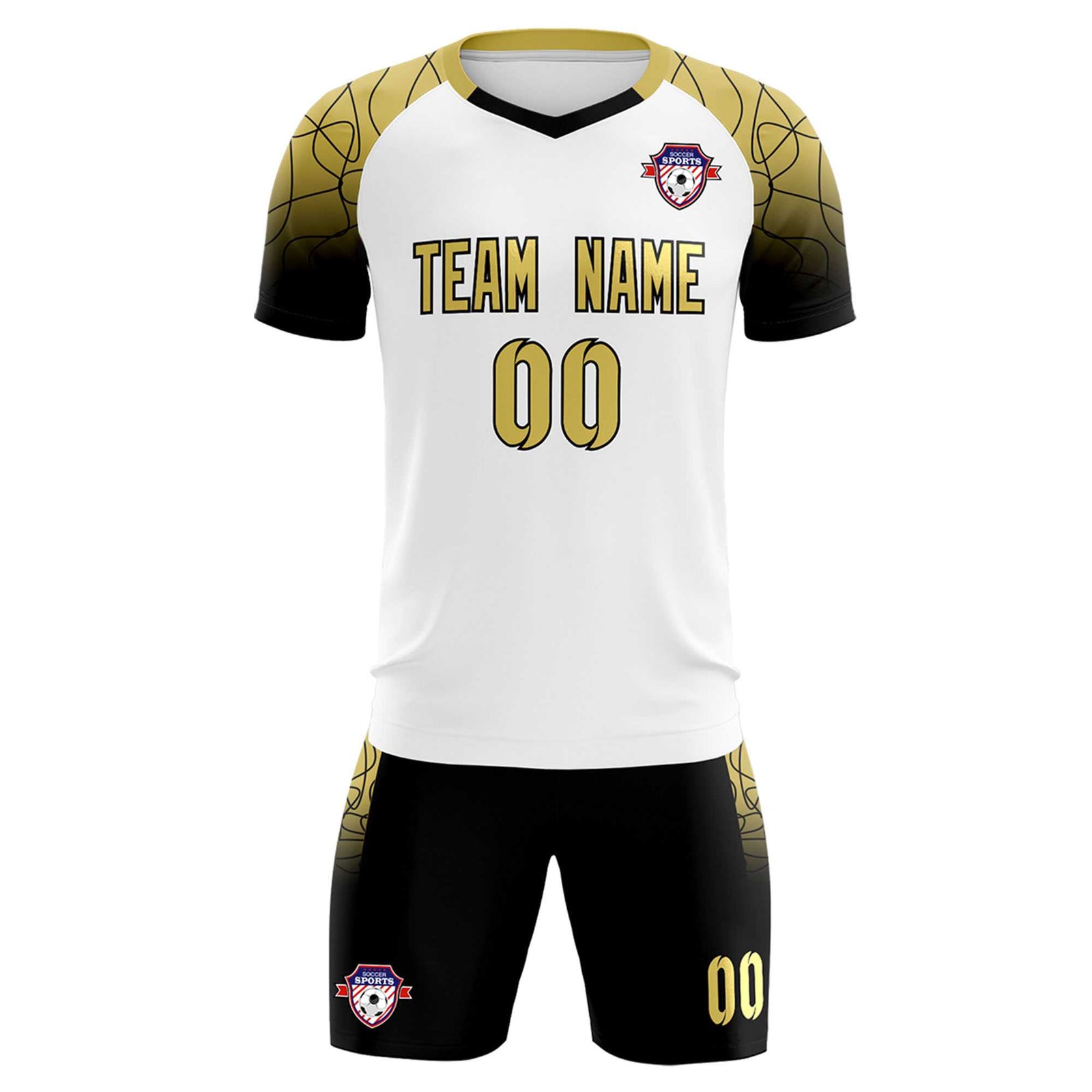 Custom White Classic Soccer Training Sets Jersey For Adults/Kids