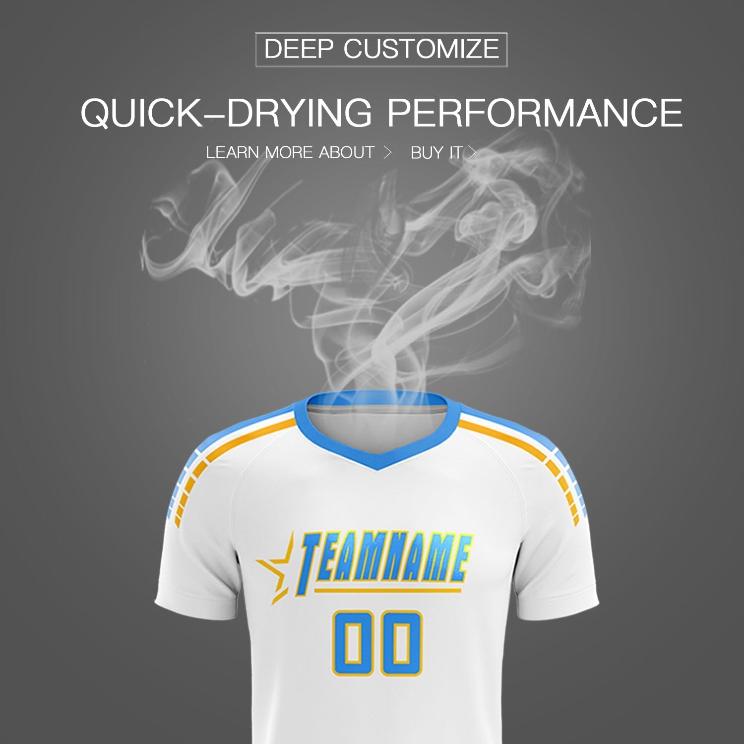 Custom White Raglan Shoulder Striped Soccer Tops/Sets Jersey