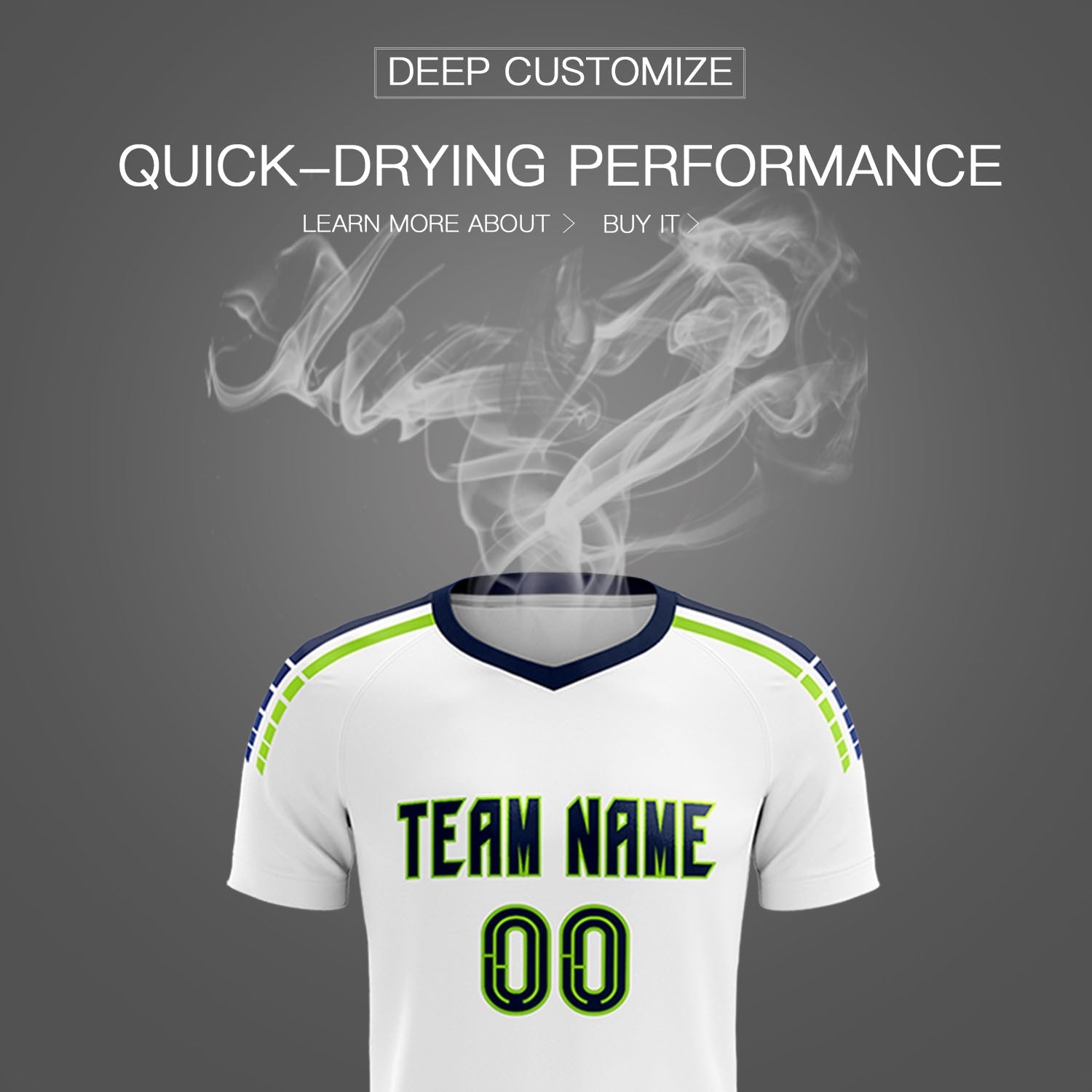 Custom White Raglan Shoulder Striped Soccer Tops/Sets Jersey