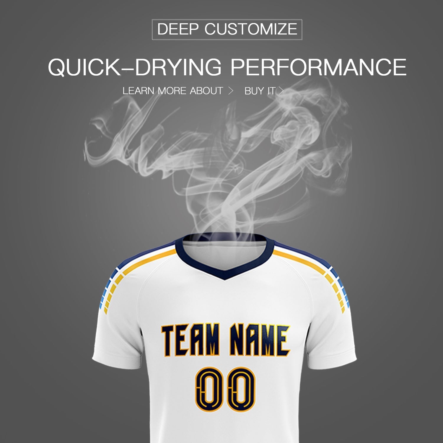 Custom White Raglan Shoulder Striped Soccer Tops/Sets Jersey