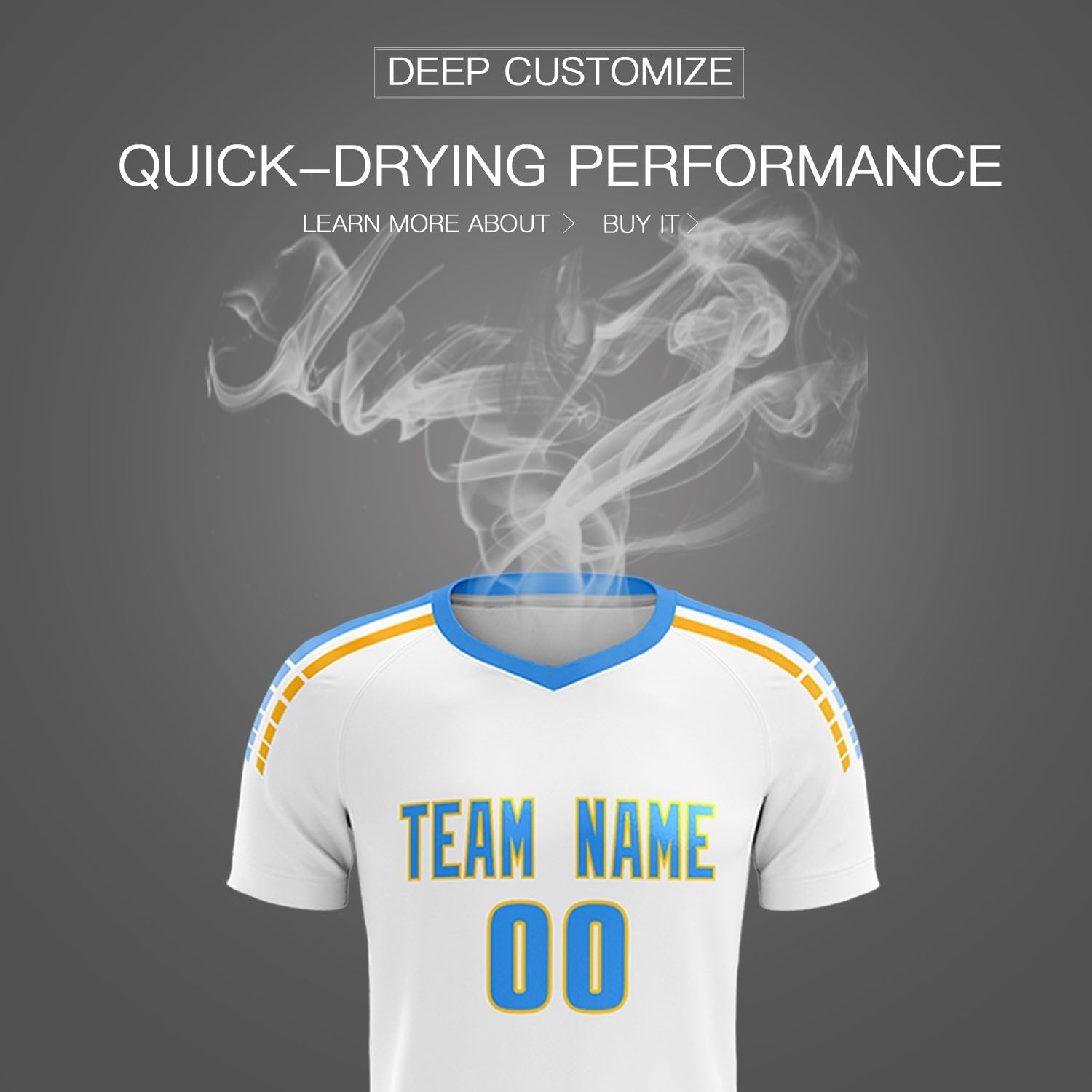 Custom White Raglan Shoulder Striped Soccer Tops/Sets Jersey