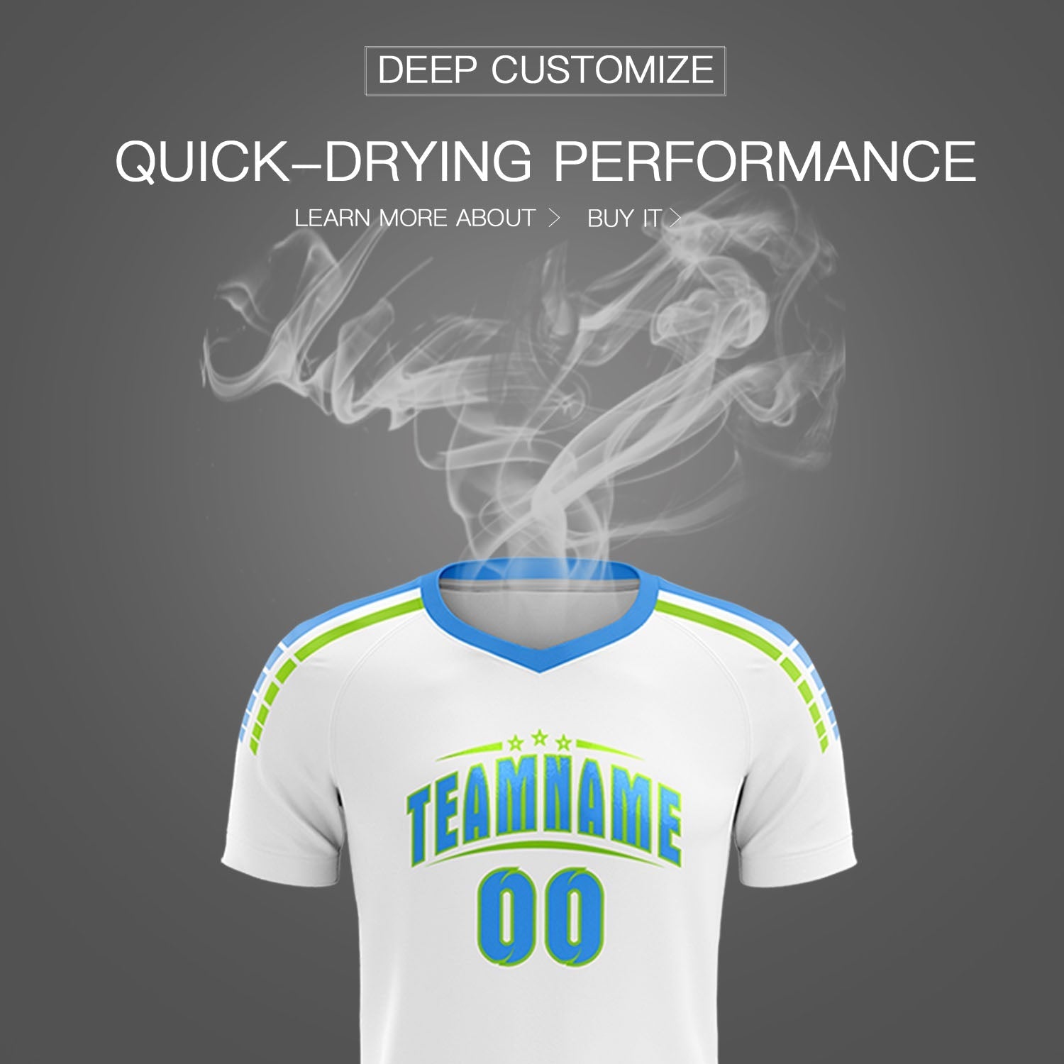 Custom White Raglan Shoulder Striped Soccer Tops/Sets Jersey