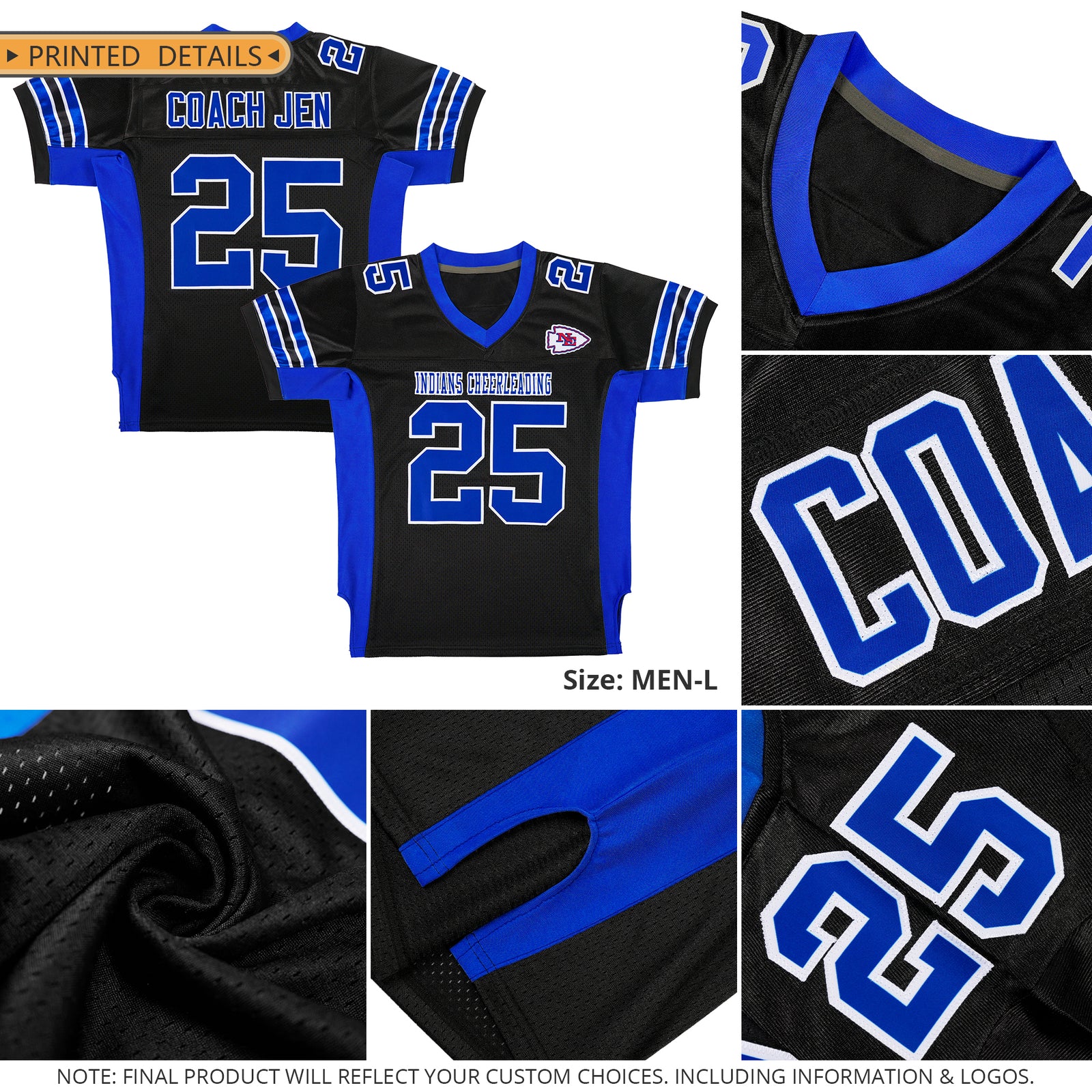 Custom Red Black Insert Color Design Mesh Authentic Football Jersey