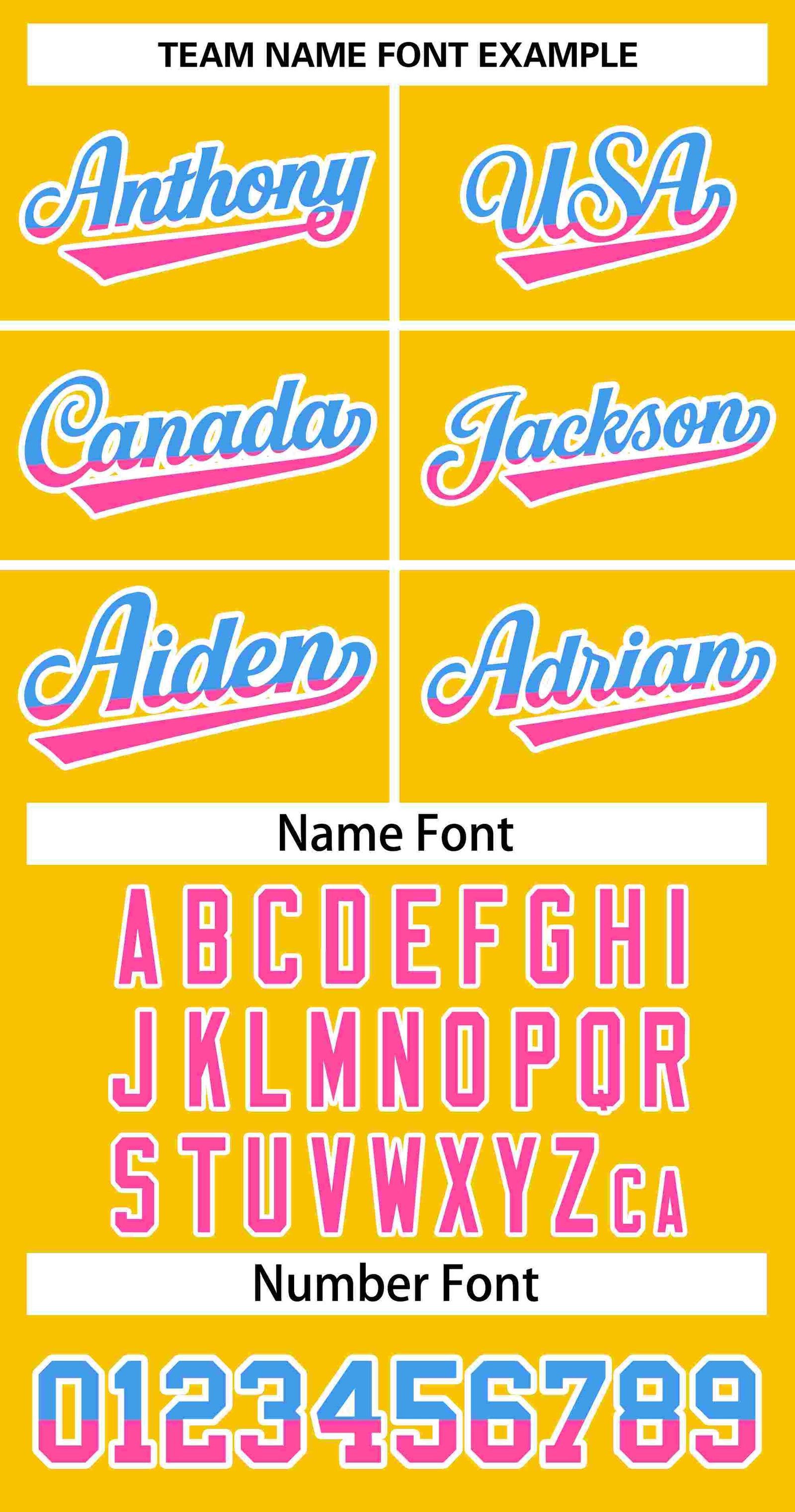 Custom Gold Powder Blue Pink-White Stripe Font Gradient Fashion Authentic Baseball Jersey