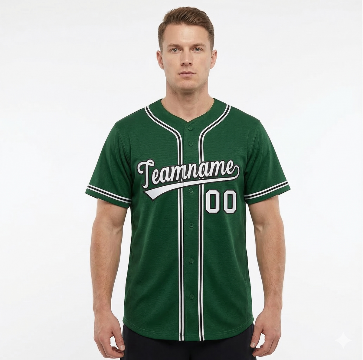 Custom Green White-Black Classic Style Authentic Baseball Jersey For Men | KXKSHOP